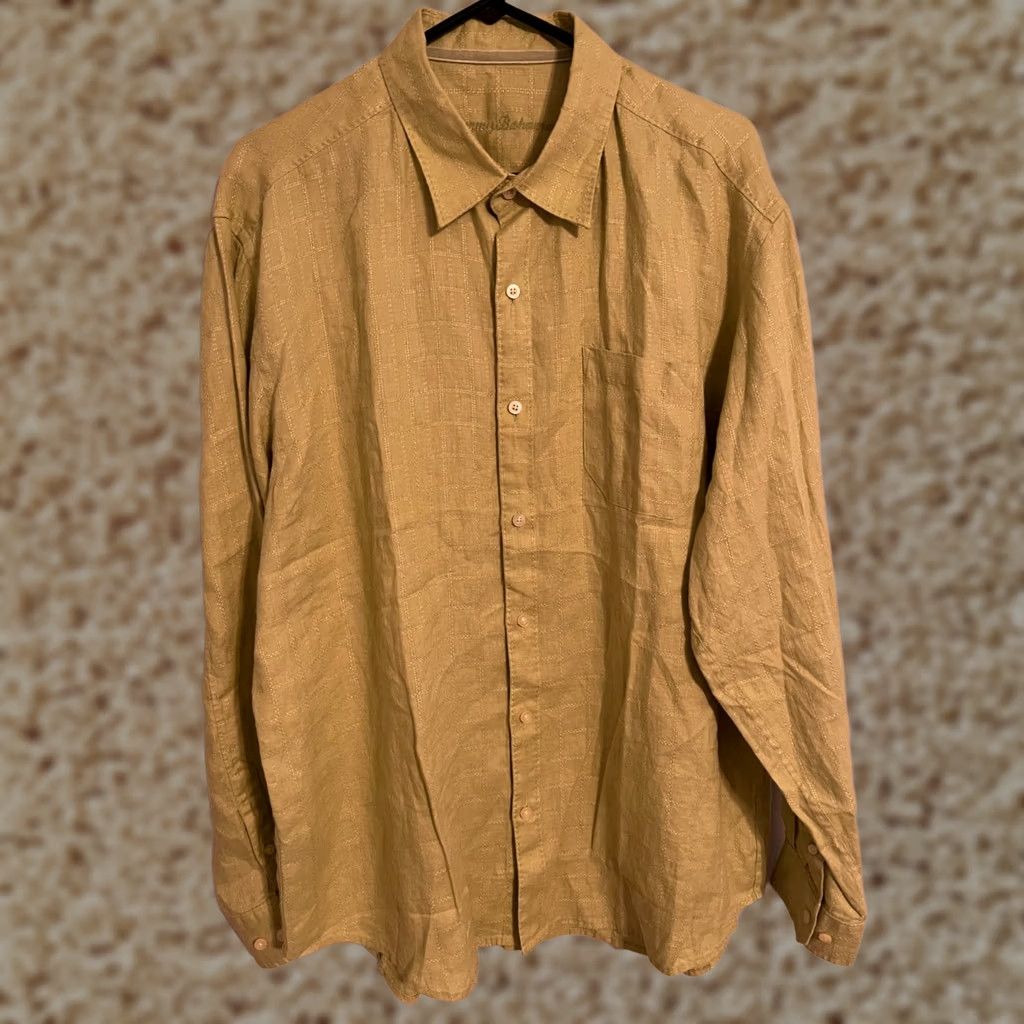 Tommy Bahama Tommy Bahama Button Up Casual Shirt Light Green Linen Long Sleeve Men's XLarge XL Size US XL / EU 56 / 4 - 1 Thumbnail