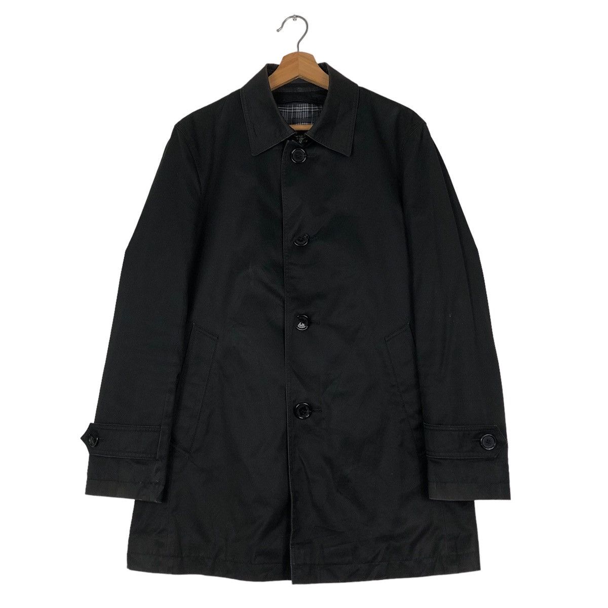 Burberry 🔥Vintage Burberry Black Label Long Jacket Nova Check Lining Size US M / EU 48-50 / 2 - 1 Thumbnail
