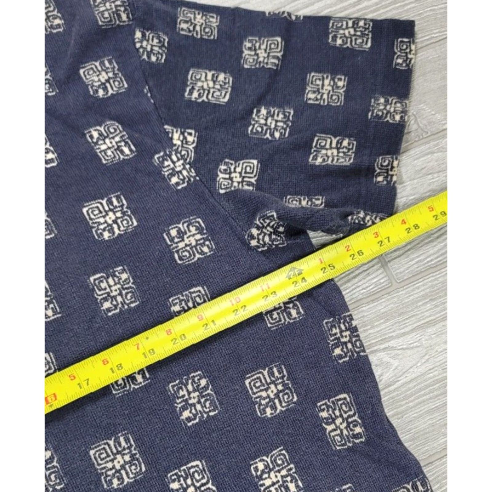 Nautica VINTAGE Nautica Polo Shirt Tribal 90s Blue L Men Short Sleeve Cotton Button Closed Collared Geometric AOP RARE USA Made Shirt Mens Size US L / EU 52-54 / 3 - 8 Thumbnail