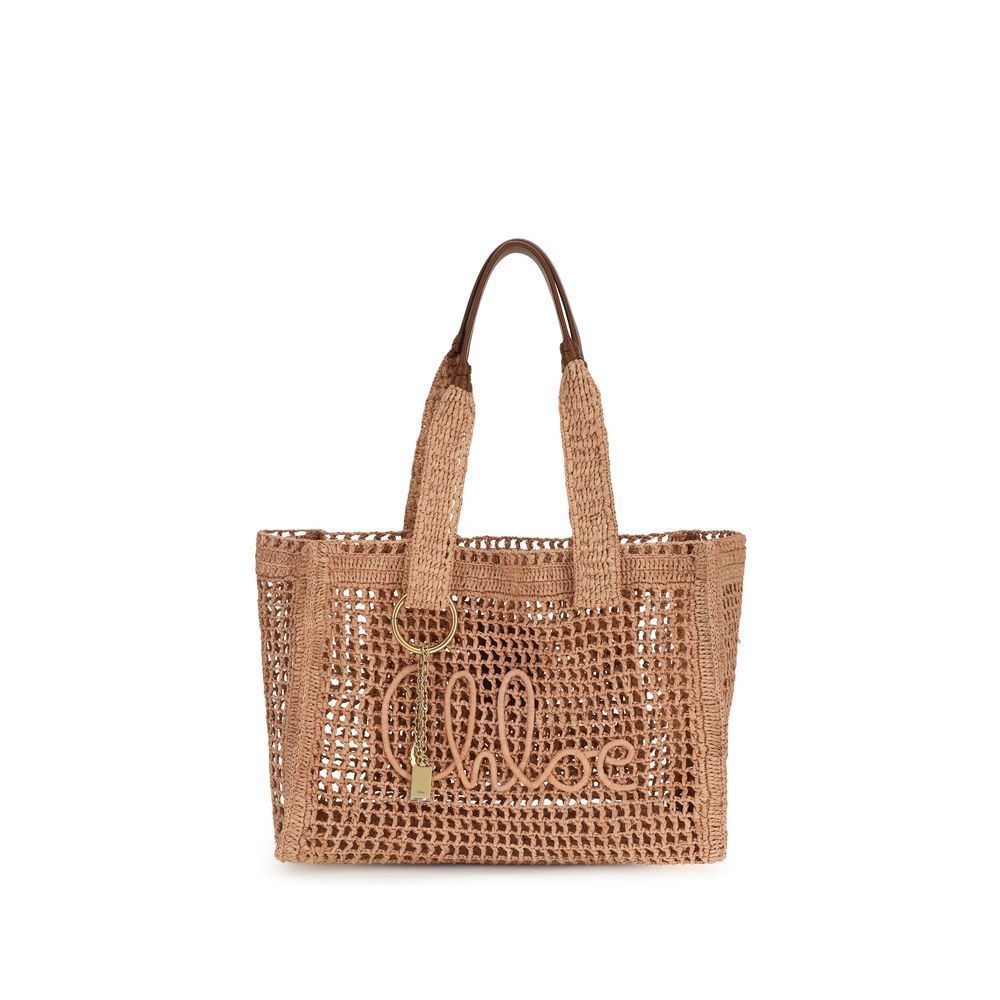 Chloe Chloé Beige Raffia Shoulder Bag Size ONE SIZE - 1 Thumbnail