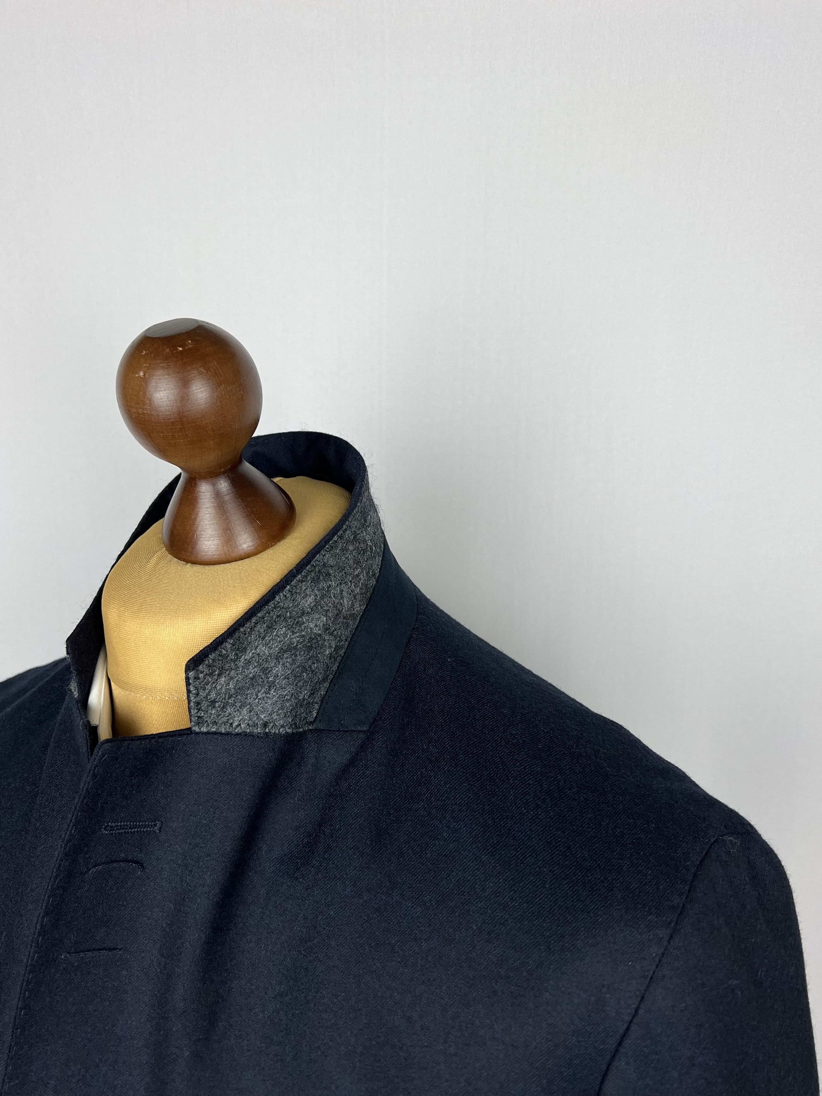 Hackett Drago Pure Flannel Wool Solid Midnight Half-Lined Sport Coat Size 42R - 6 Thumbnail