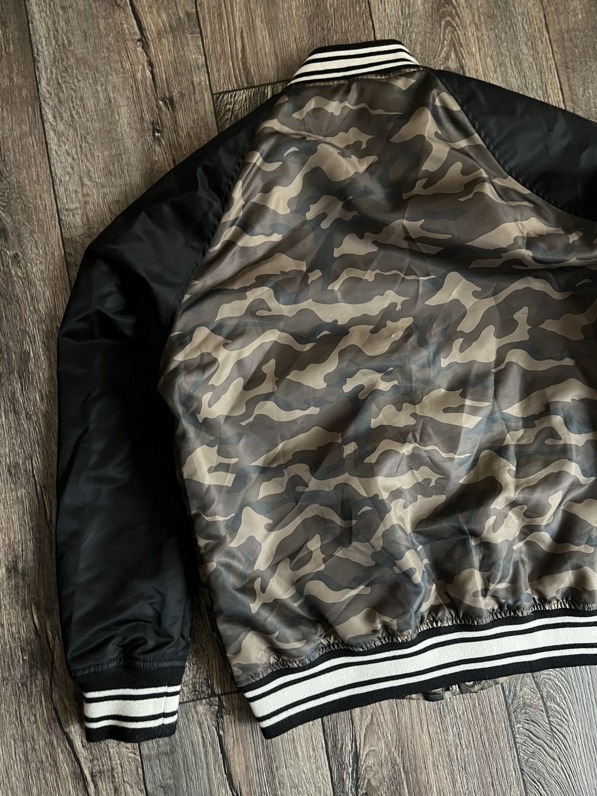 Schott × Vintage Vintage Schott ‘S’ Logo Camo Bomber Jacket NYC Size US XL / EU 56 / 4 - 14 Thumbnail
