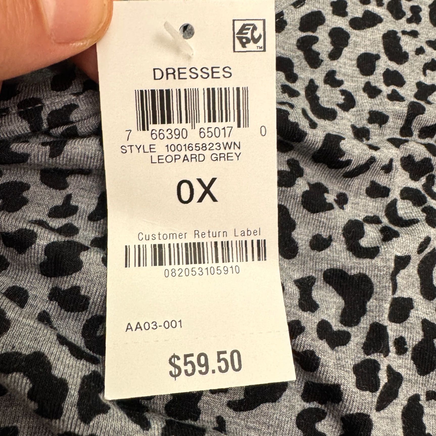 Vintage Style&co. Leopard Print A-Line Tank Dress Womens Plus 0X Gray Black Stretch NWT Size XL / US 12-14 / IT 48-50 - 6 Thumbnail