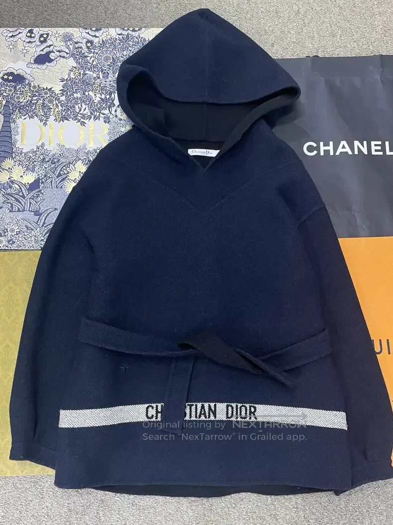 Dior Dior Dark blue hooded laced wool sweater Size XS / US 0-2 / IT 36-38 - 1 Thumbnail