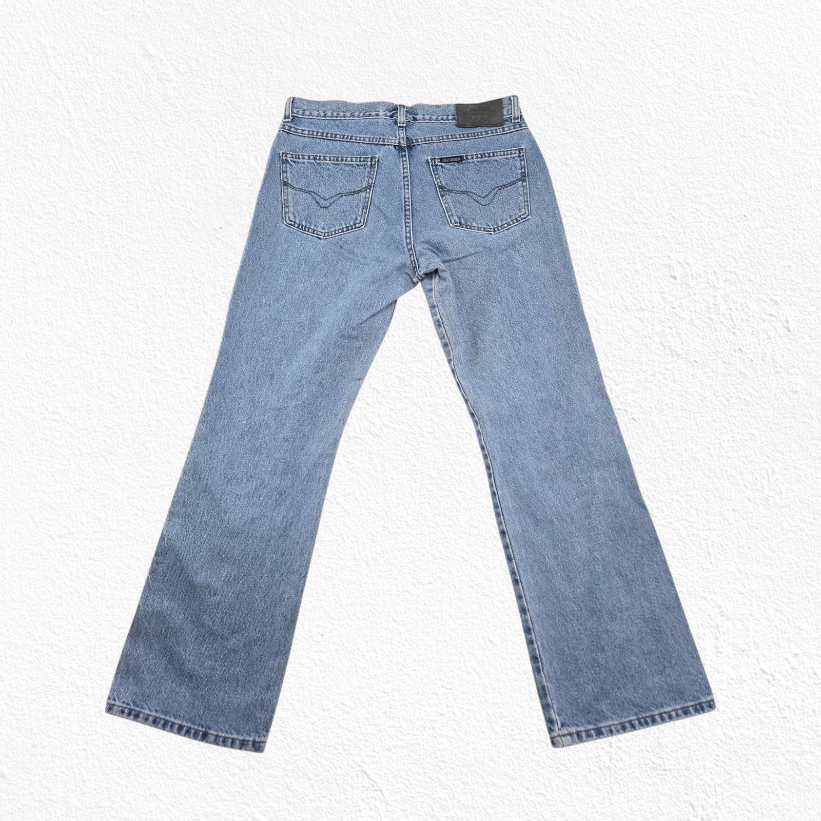 Harley Davidson 2002 Harley-Davidson Bootcut Jeans Light Wash Size 10R Size 32" / US 10 / IT 46 - 11 Thumbnail