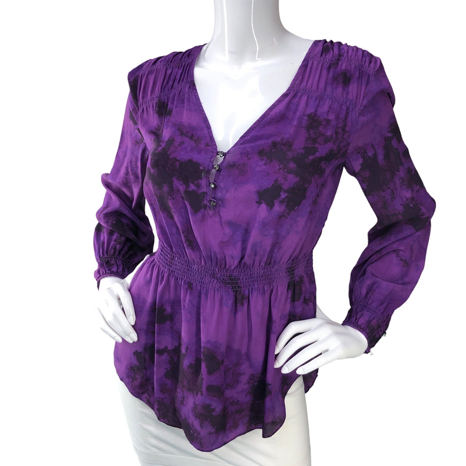 Rebecca Taylor Rebecca Taylor Size 6 Blouse Silk V Neck Balloon Sleeve Size M / US 6-8 / IT 42-44 - 1 Thumbnail