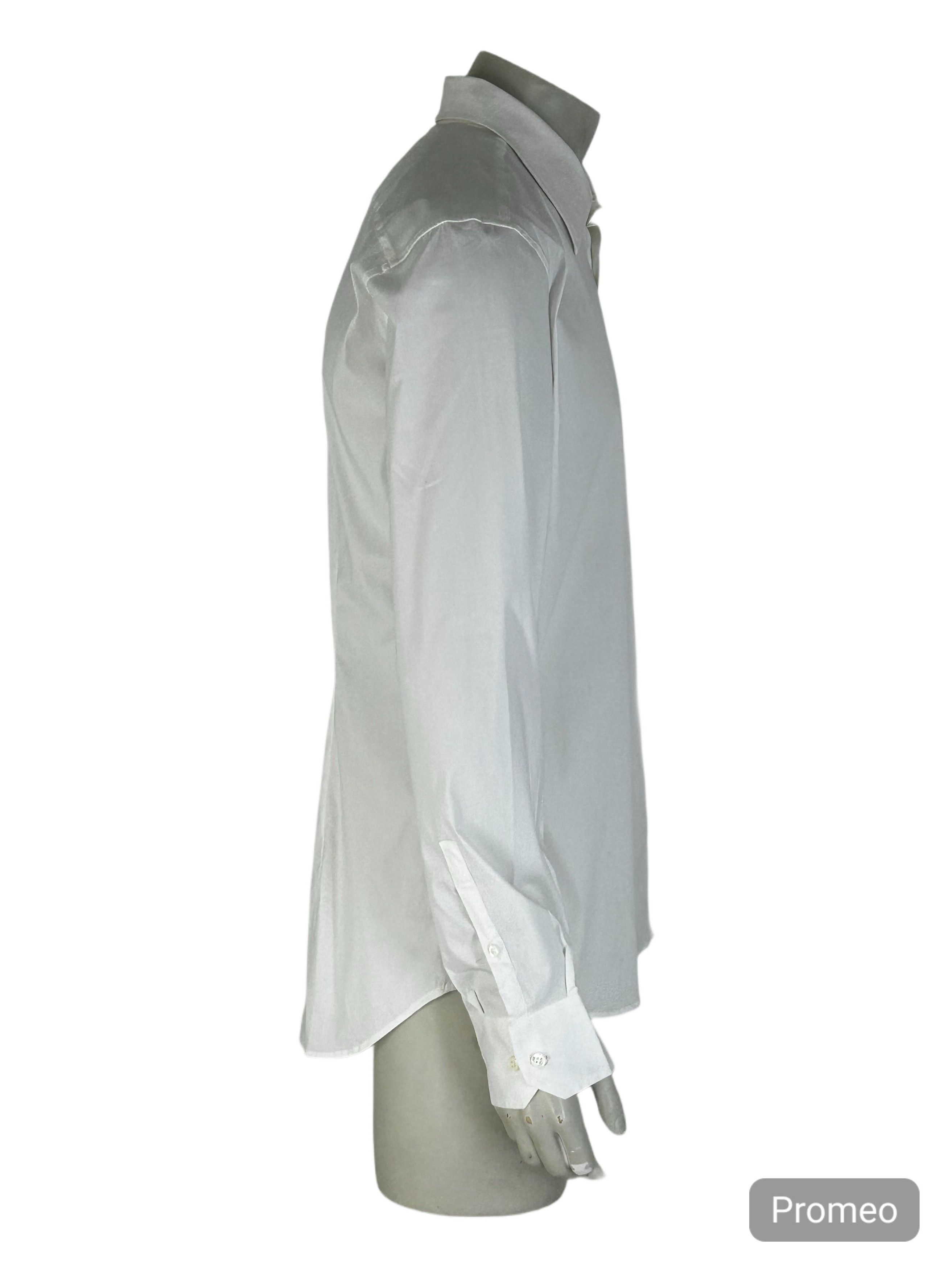 Fendi FENDI WHITE POPELINE COTTON SLIM FIT SHIRT SIZE 45 Size US XXL / EU 58 / 5 - 2 Thumbnail