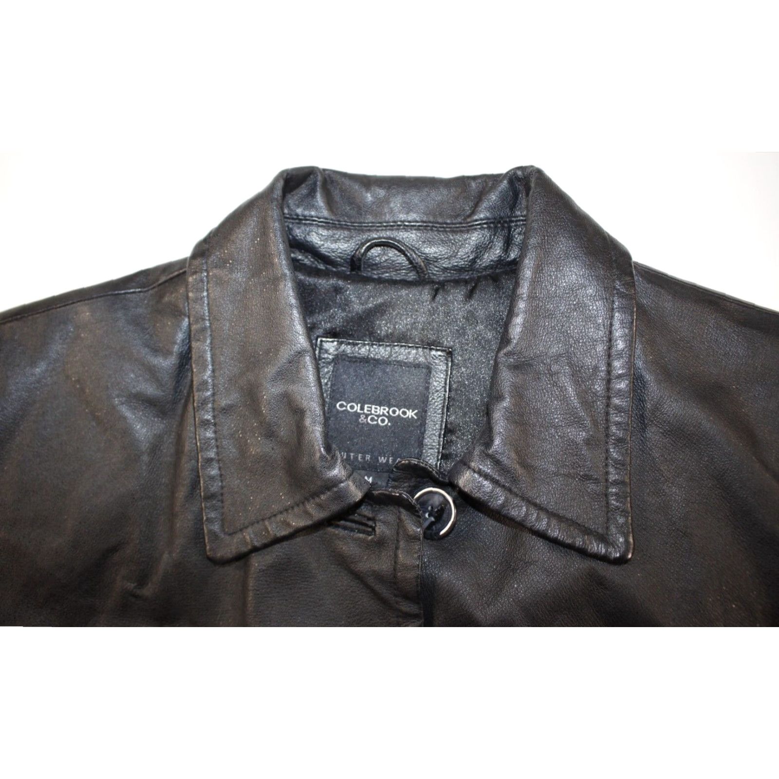 Vintage Colebrook & Co. Leather Coat Jacket Women's M Black Collared Lined Size M / US 6-8 / IT 42-44 - 6 Thumbnail
