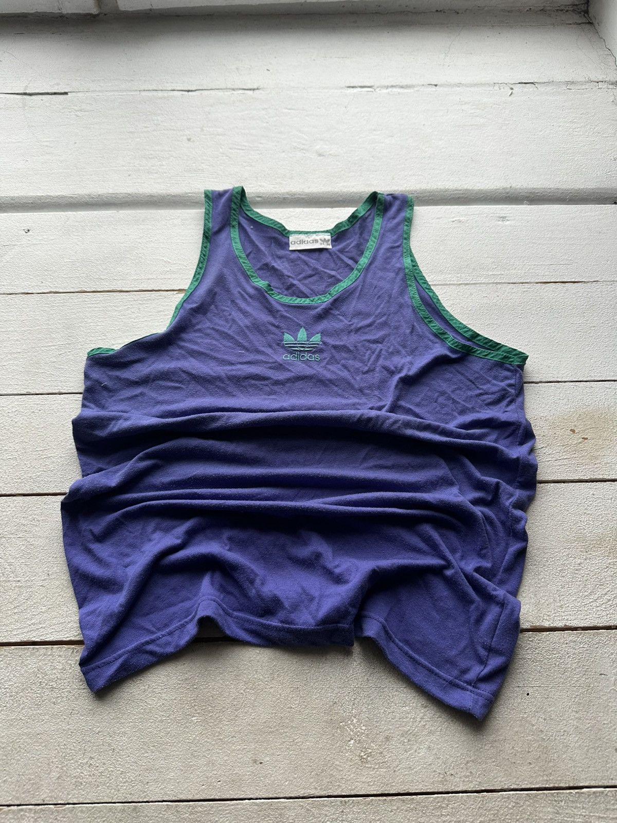 Vintage 🚨RARE Adidas Running Tank Top Shirt central logo Size US M / EU 48-50 / 2 - 1 Thumbnail