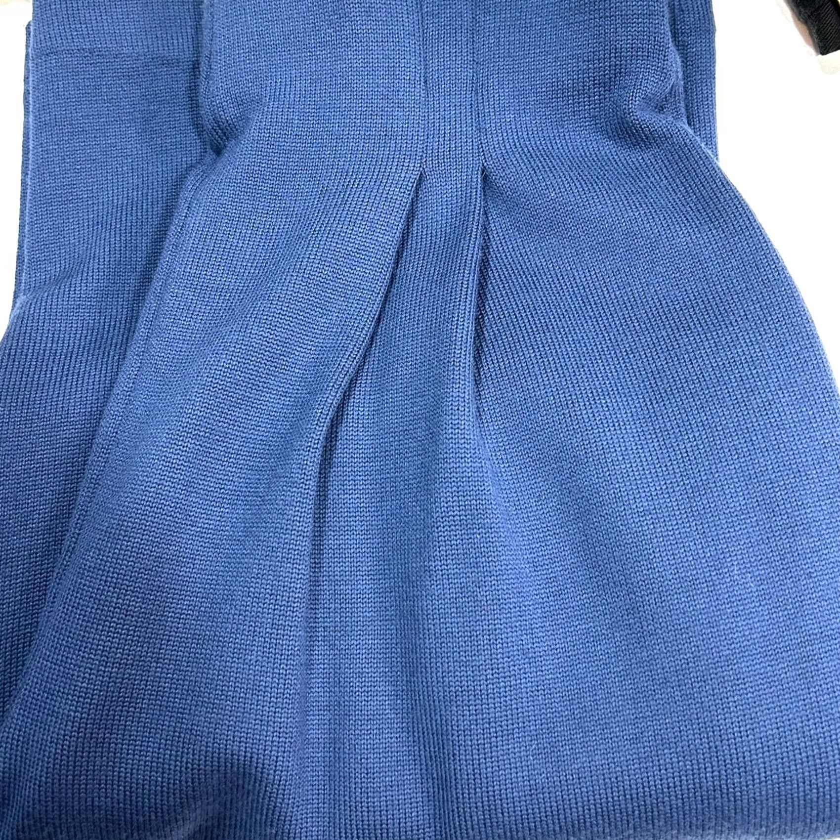 St. John St. John Santana Knit Pleated High Rise Wide Leg Pants Women 6 Navy Blue Size 28" / US 6 / IT 42 - 3 Thumbnail