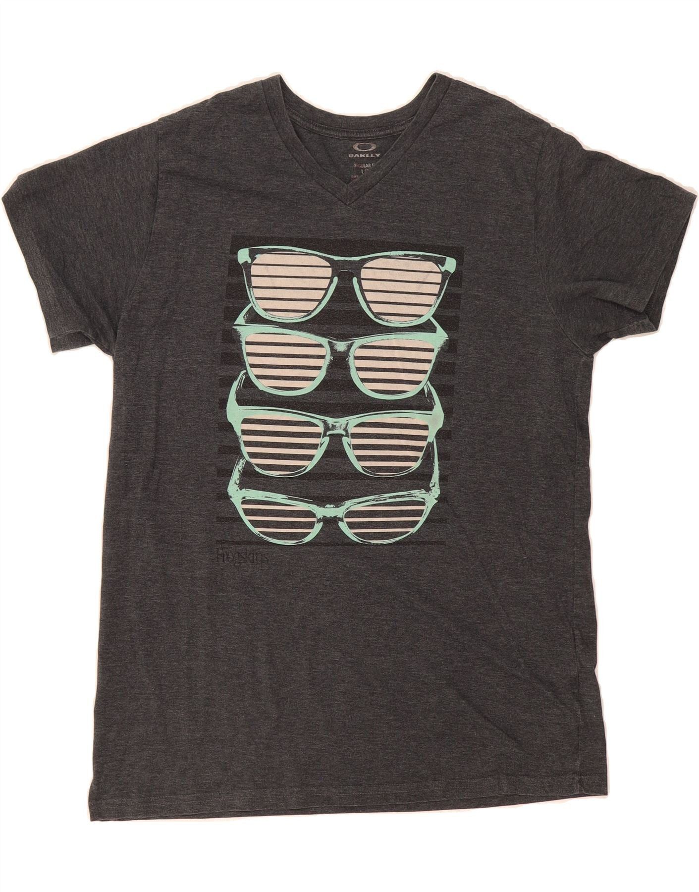 Oakley Mens Regular Fit Graphic T-Shirt Top Large Grey Cotton Size US L / EU 52-54 / 3 - 1 Thumbnail