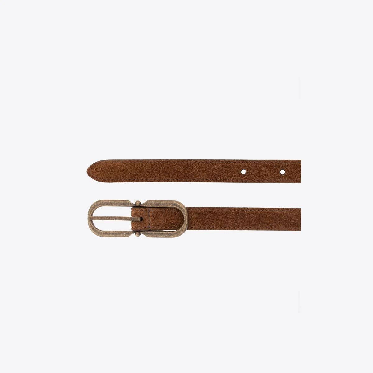 Saint Laurent Paris o1s1wg110724 Size: 70 / Allongee Buckle Thin Belt In Suede Size 26 - 3 Thumbnail