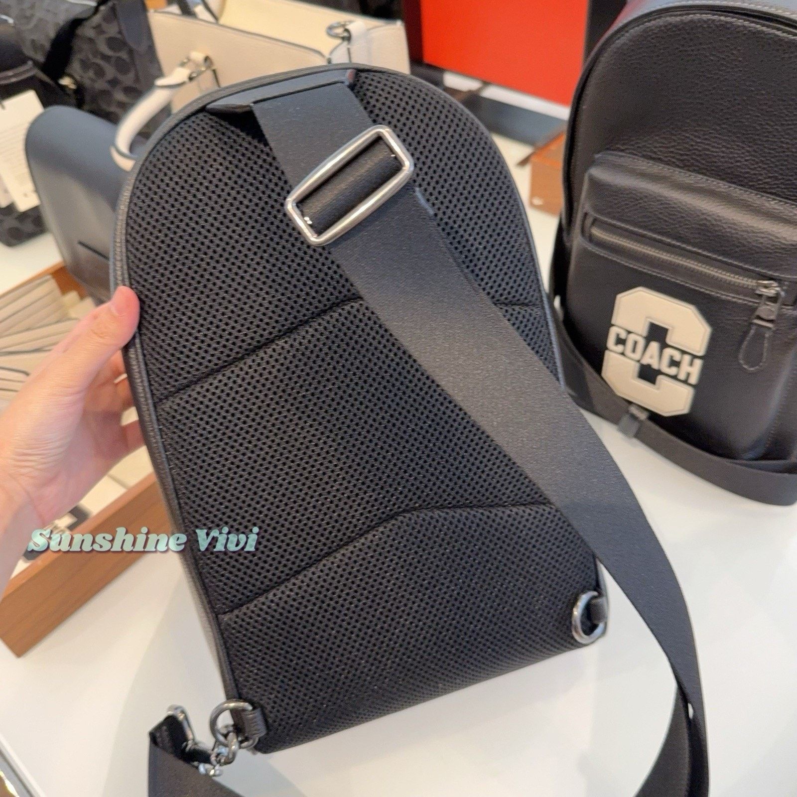 Coach NWT COACH CAJ60 West Pack Varsity Motif Pebble Leather Black Size ONE SIZE - 4 Thumbnail