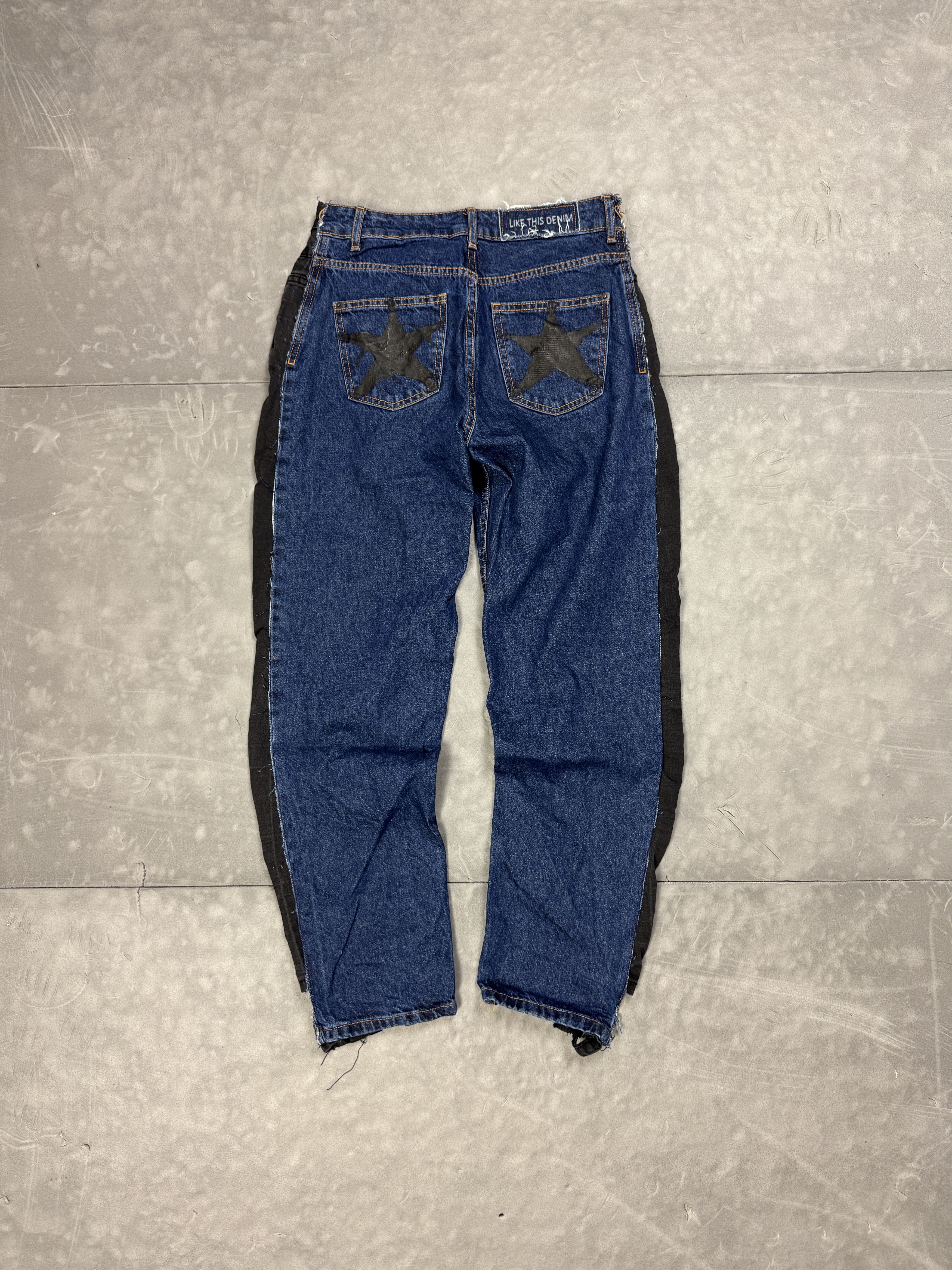 Vintage Custom 2-in-1 Distressed Washed Denim Jeans (S) y2k 90s Size 27" / US 4 / IT 40 - 2 Thumbnail