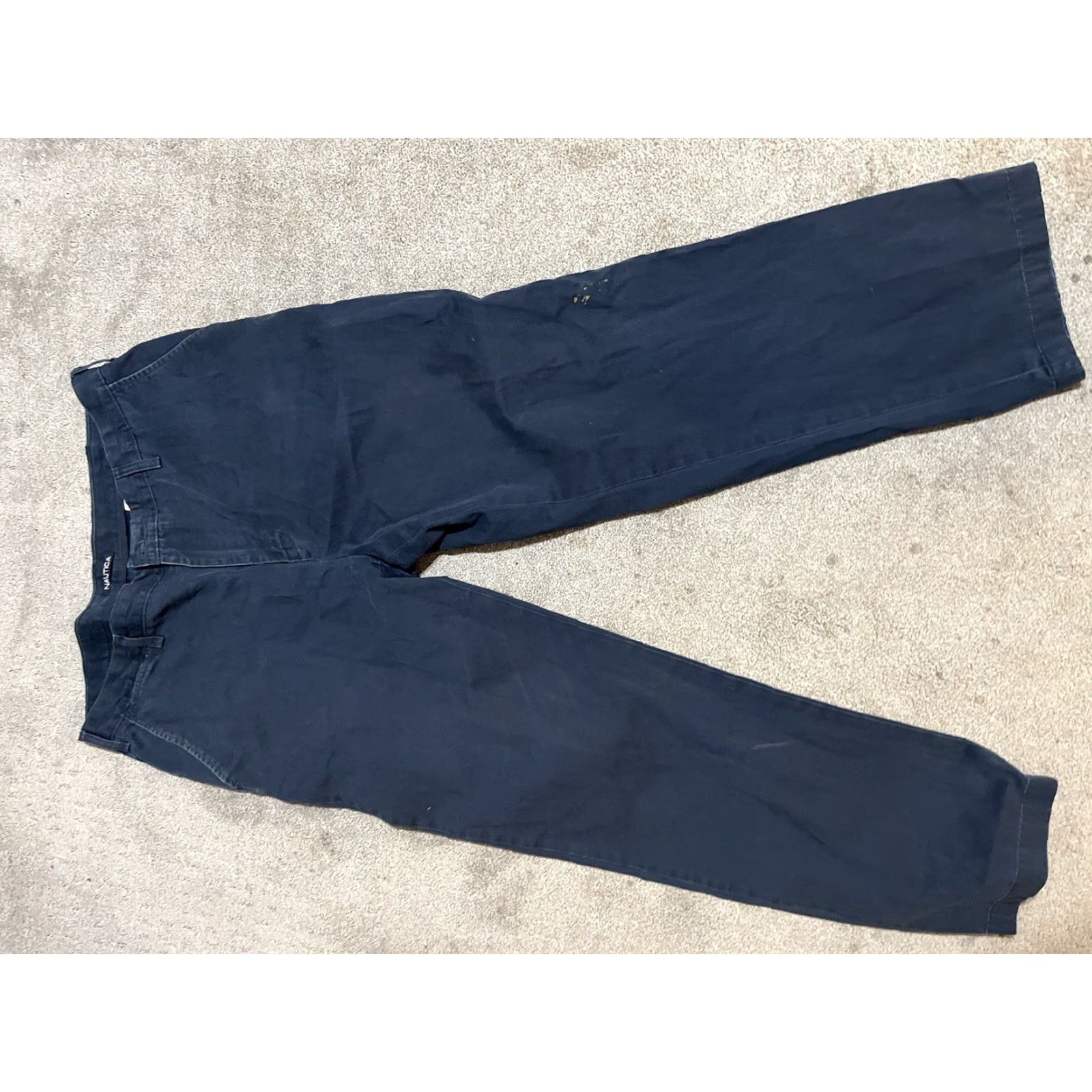 Nautica VINTAGE Nautica Chino Pants Mens 38x32 Navy Blue Casual Pants Mens Regular Belt Loops 5-Pocket Design Straight Inseam 32 Cotton Size US 38 / EU 54 - 4 Thumbnail