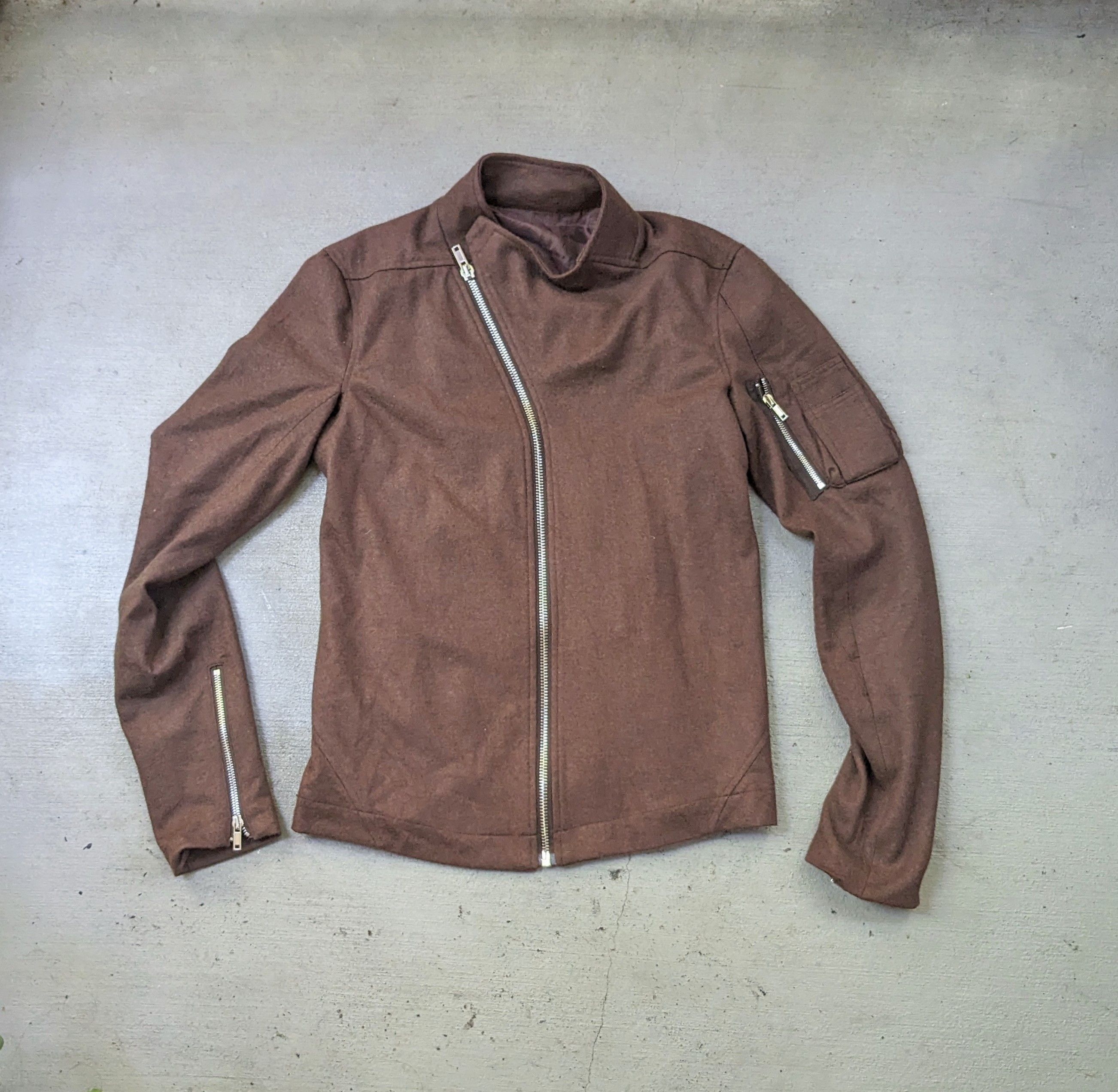 Rick Owens Rick Owens Globa Jacket Wool Medium Zip Up Asymmetrical Zip Size US M / EU 48-50 / 2 - 1 Thumbnail