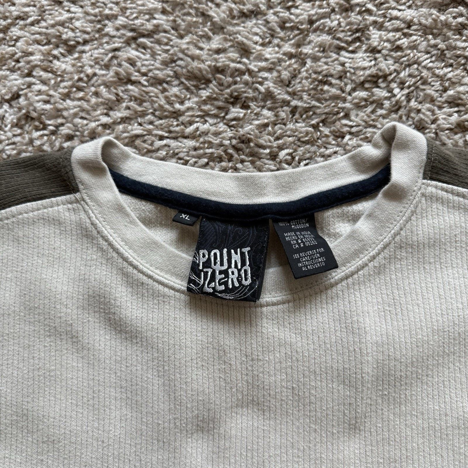 Point Zero × Vintage Vintage Point Zero LS Shirt Beige Ribbed Thermal Skater Y2k Size US XL / EU 56 / 4 - 3 Thumbnail