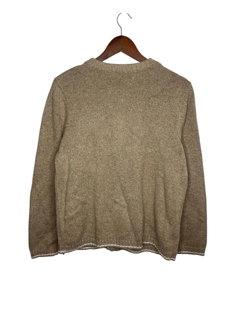 Croft & Barrow Croft and Barrow Full Zip Knit Sweater Small Tan Argyle Size US S / EU 44-46 / 1 - 6 Thumbnail