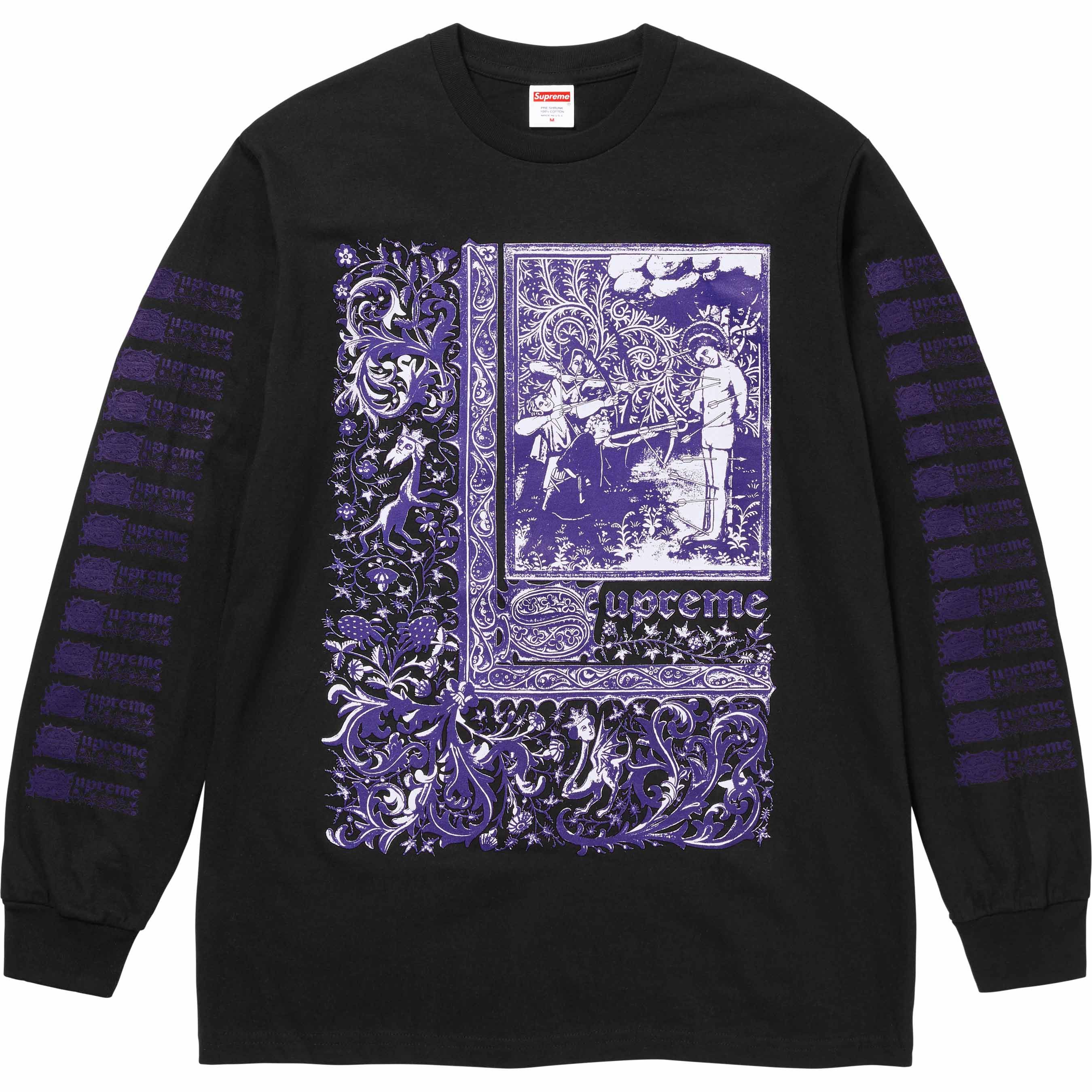 image of Supreme Saint Sebastian L/s Tee in Black, Men's (Size Small)