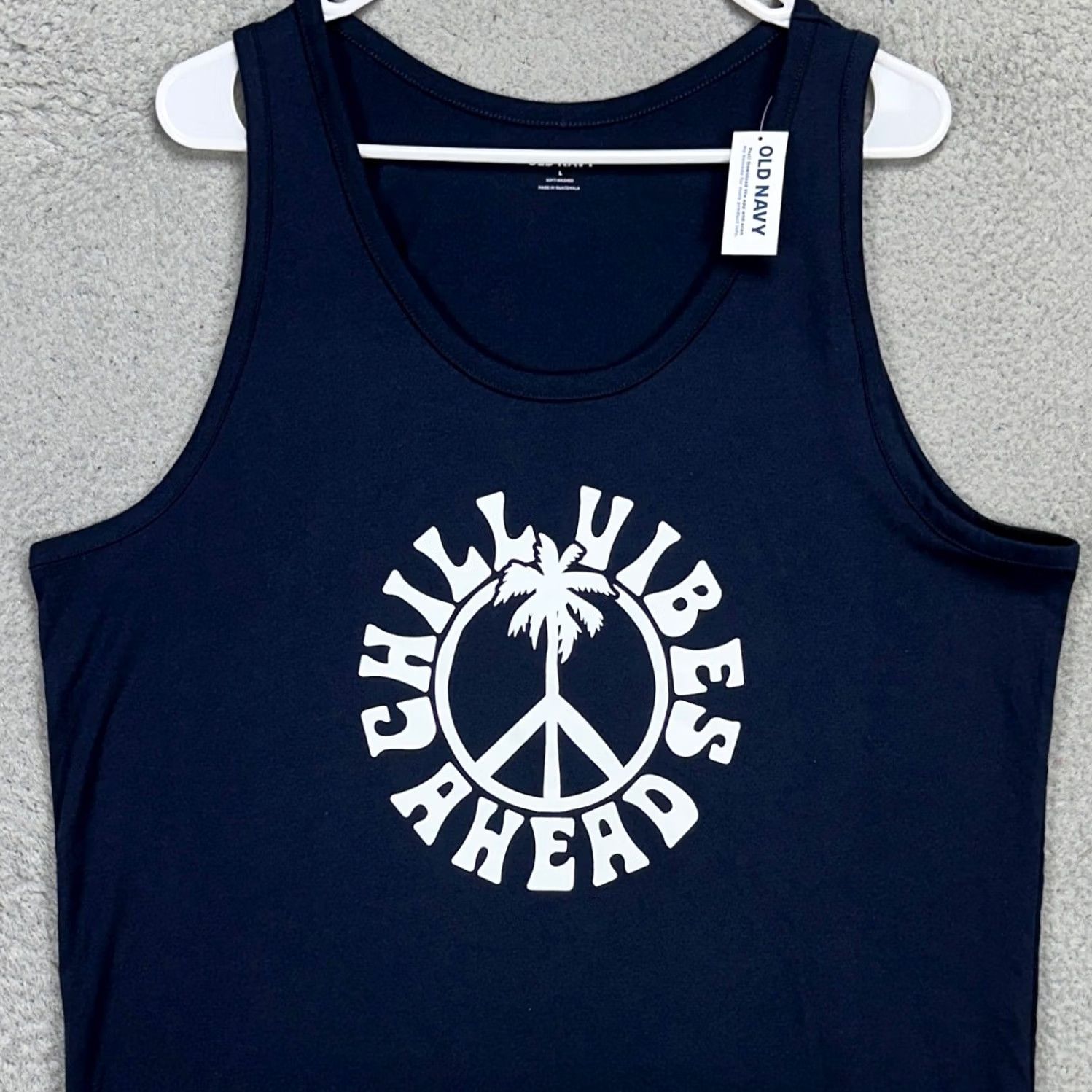 Old Navy Old Navy Womens Tank Top Shirt Large Blue Chilled Vines A Head Graphic Print NEW Size L / US 10 / IT 46 - 2 Thumbnail