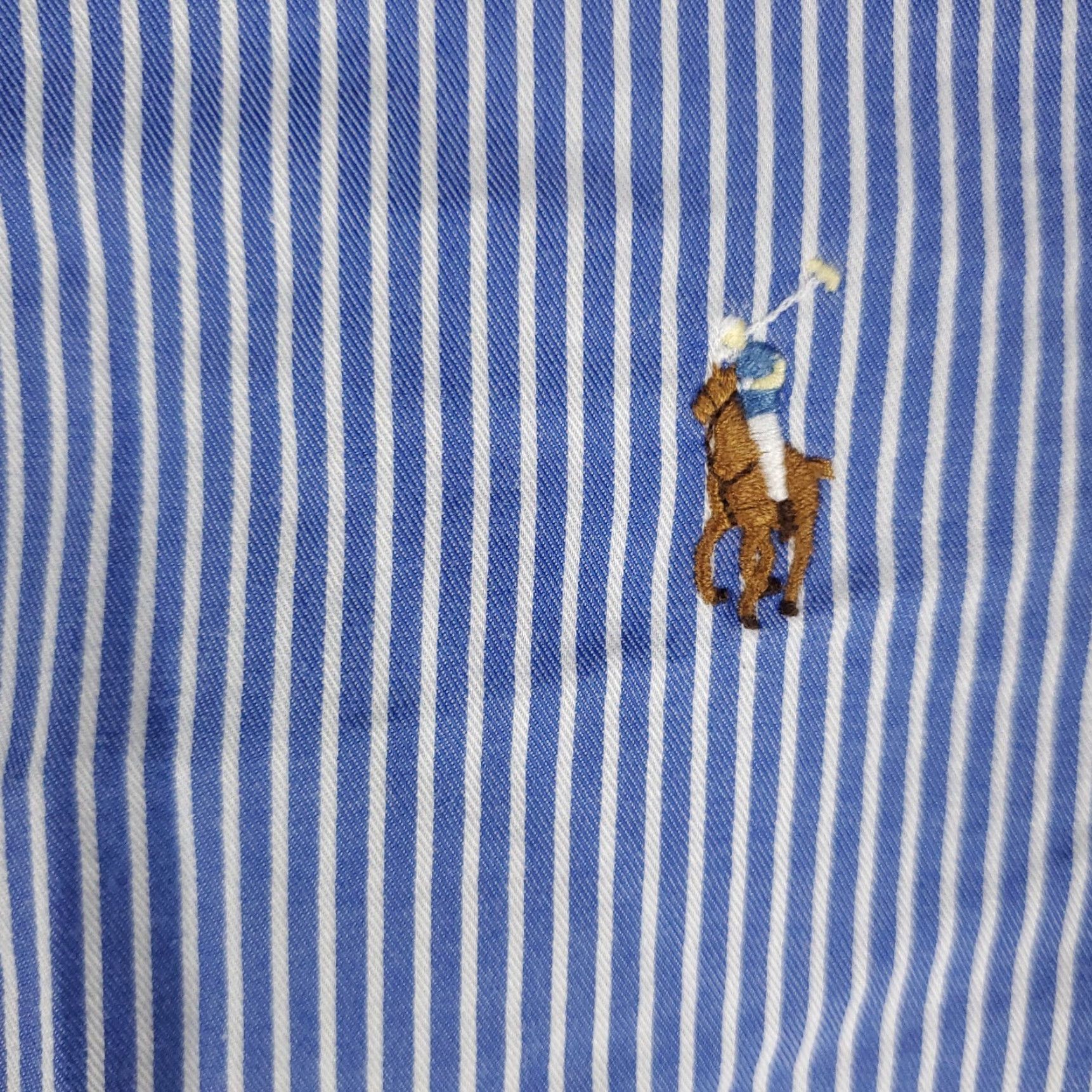 Ralph Lauren Ralph Lauren Dress Shirt Blue Stripe Long Sleeve Button-Up 16.5 Cotton Non-Iron Regular Mens Size 42R - 3 Thumbnail
