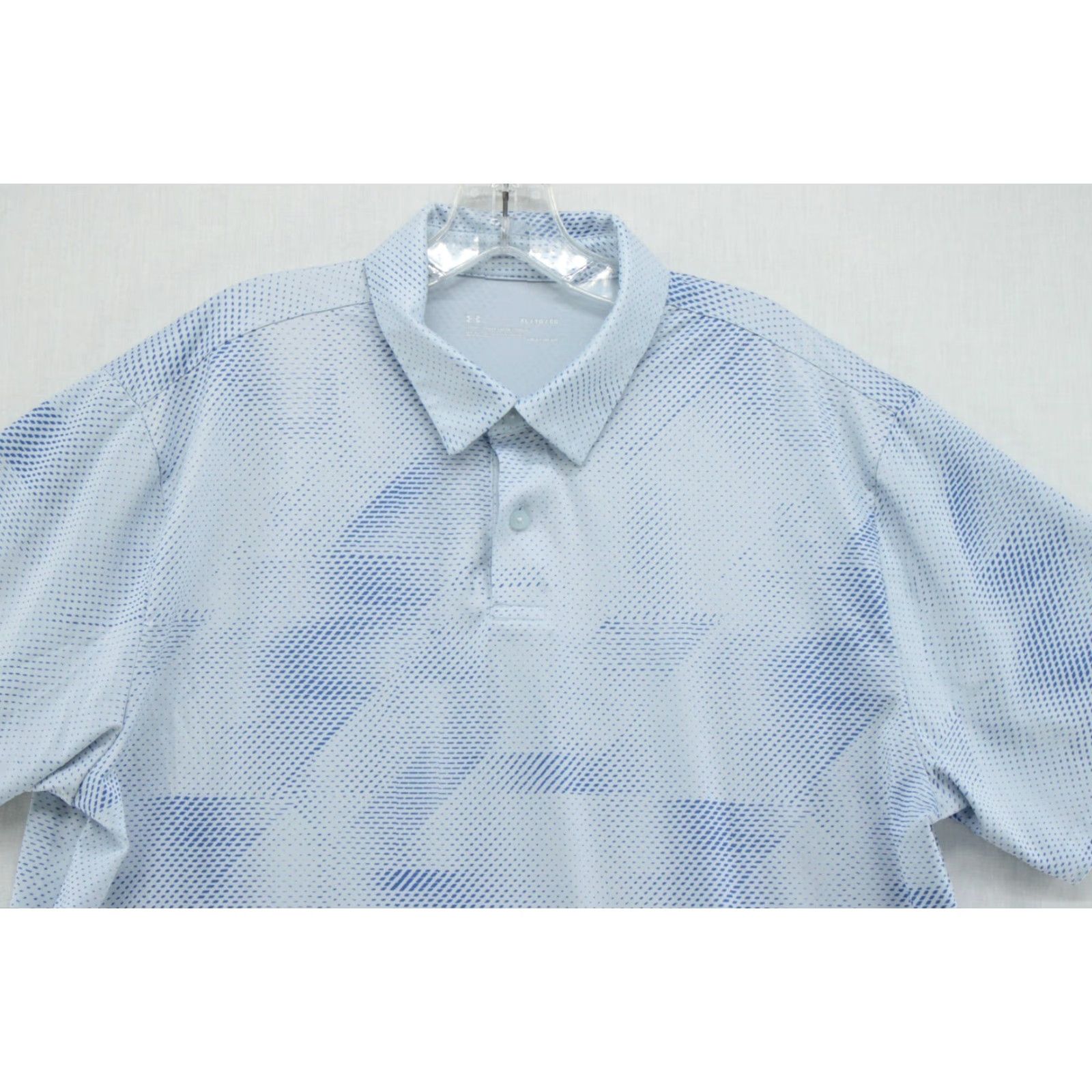 Under Armour VINTAGE Under Armour Shirt Mens XL Blue Geometric Heat Gear Golf Polo Loose Fit Size US XL / EU 56 / 4 - 2 Thumbnail