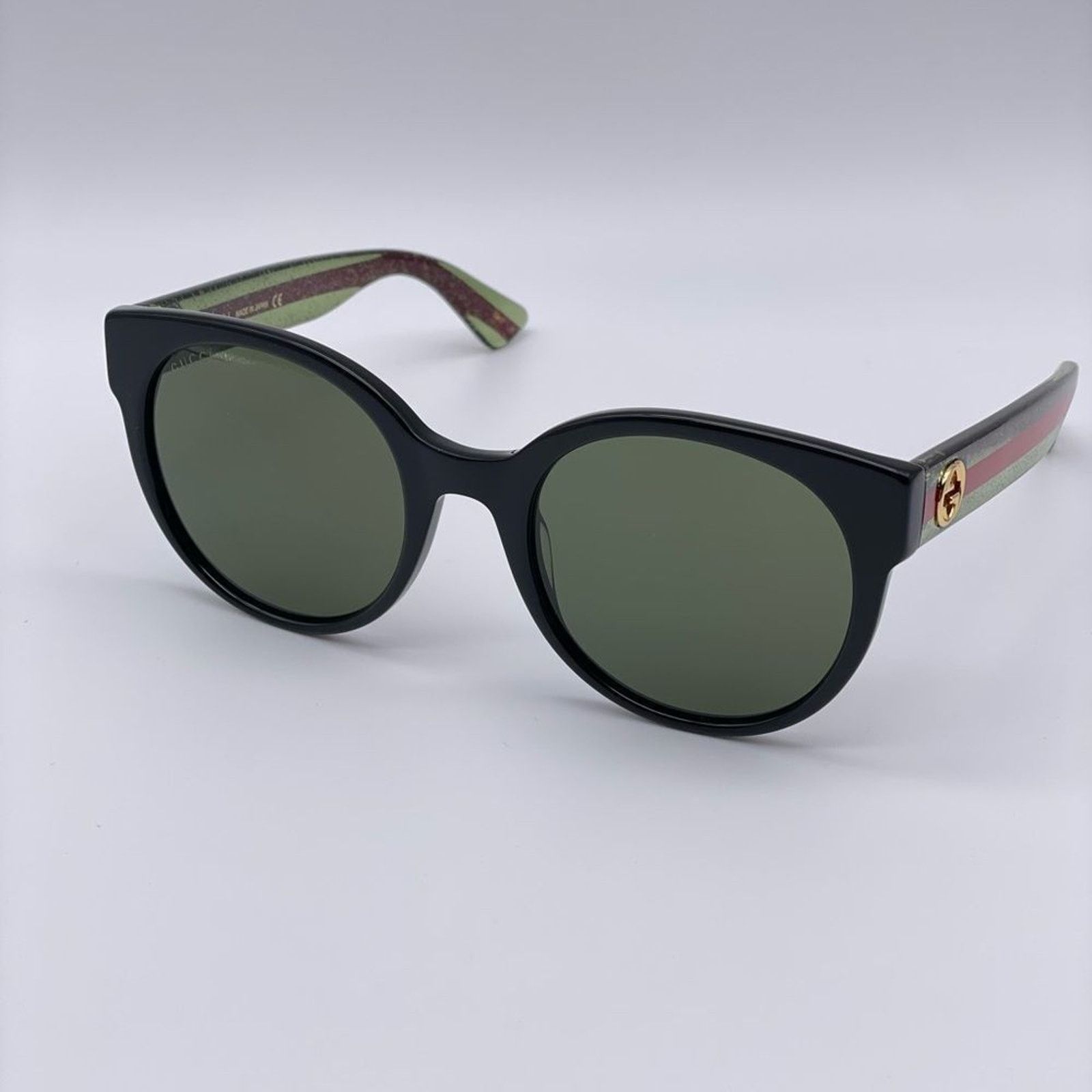 Gucci BRAND NEW GUCCI GG0035SN 002 Black/Green Women Sunglasses Size ONE SIZE - 7 Thumbnail