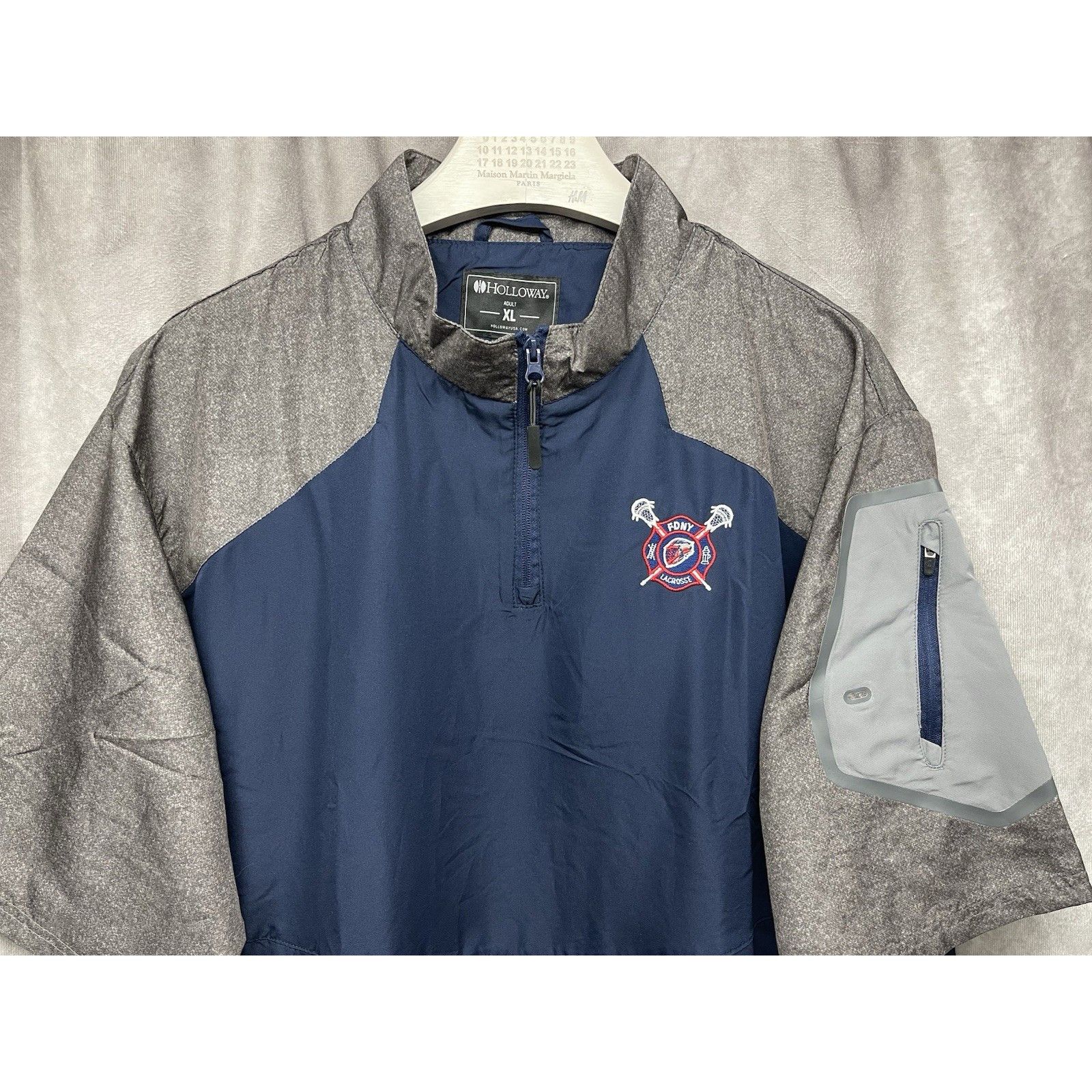 Holloway FDNY Lacrosse 1/4 Zip Pullover Track Jacket Windshirt Adult Size US XL / EU 56 / 4 - 5 Thumbnail