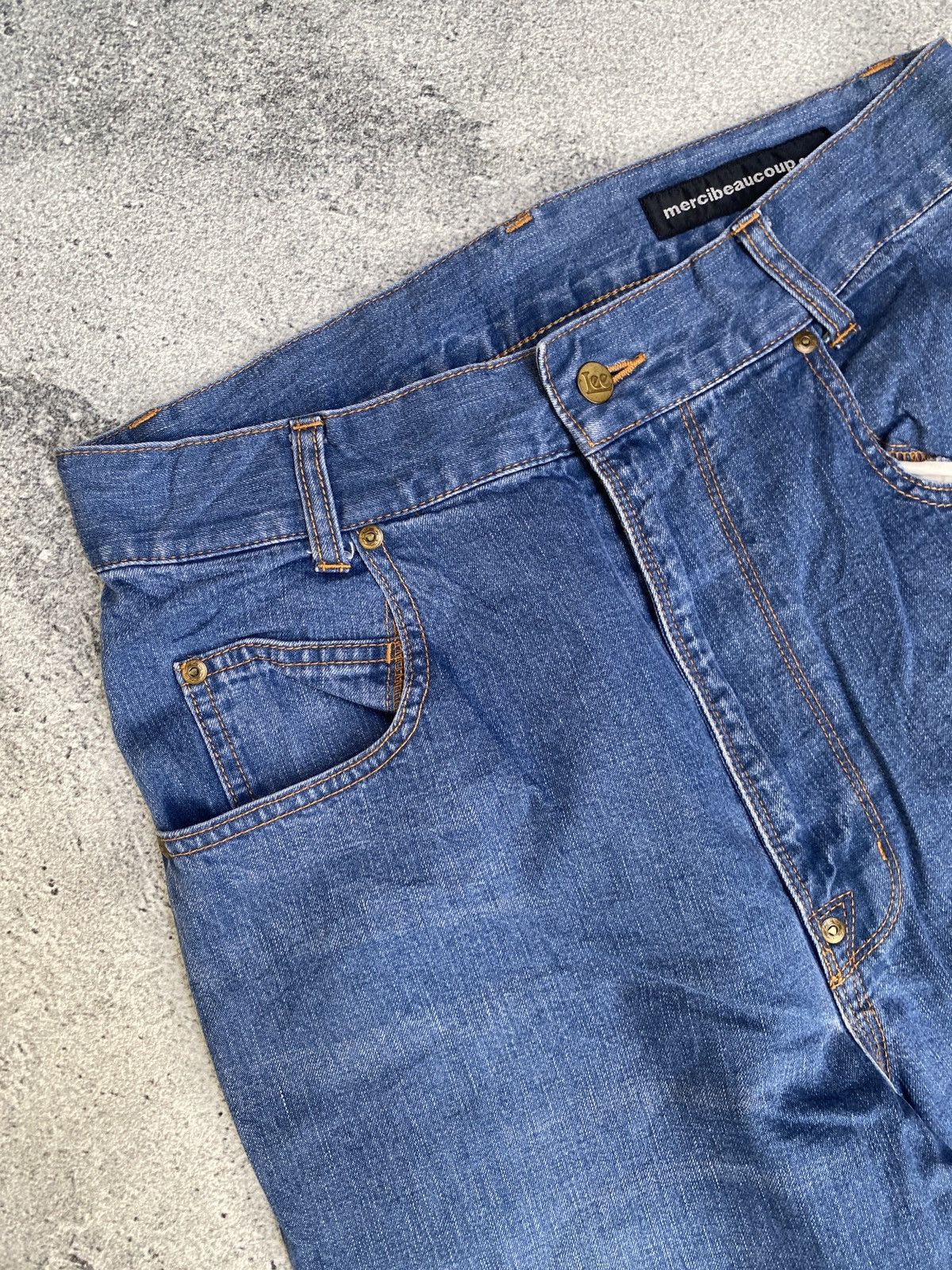 Issey Miyake × Lee MERCIBEAUCOP X LEE 3D CUT SARROUEL DENIM PANTS Size US 32 / EU 48 - 8 Thumbnail