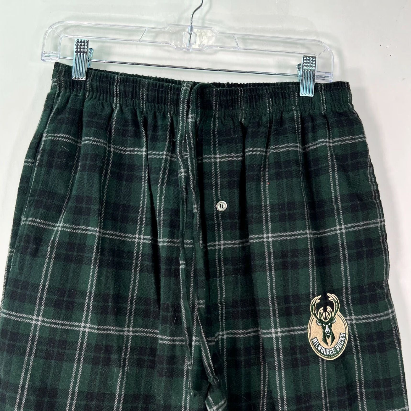 Vintage VINTAGE NBA By Sideline Apparel Mens Milwaukee Bucks Plaid Green Pajama Pants Size Small Size US 29 - 4 Thumbnail