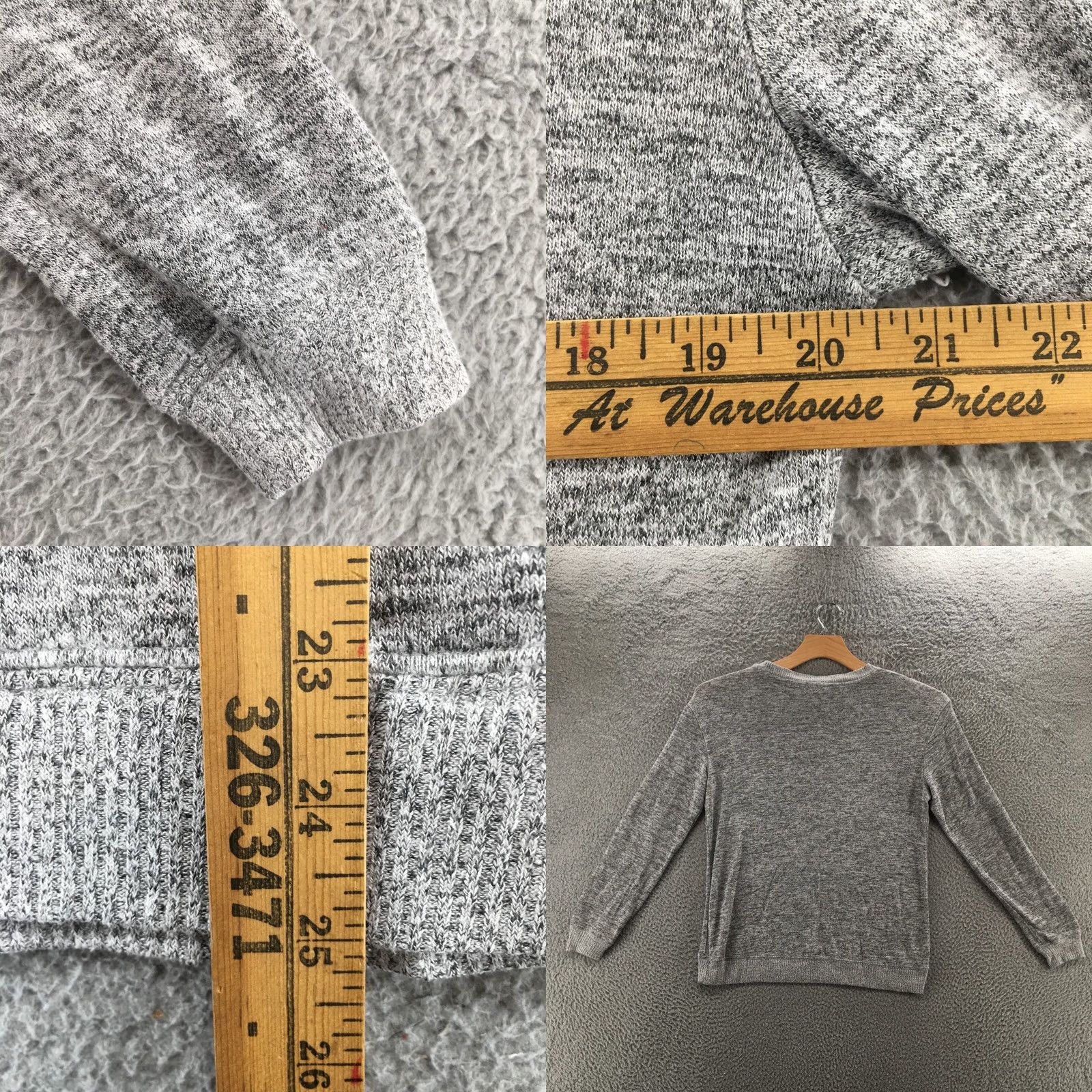 Vintage Philosophy Sweater Womens M Gray Crew Neck Long Sleeve Pullover Knit Casual Size M / US 6-8 / IT 42-44 - 8 Thumbnail