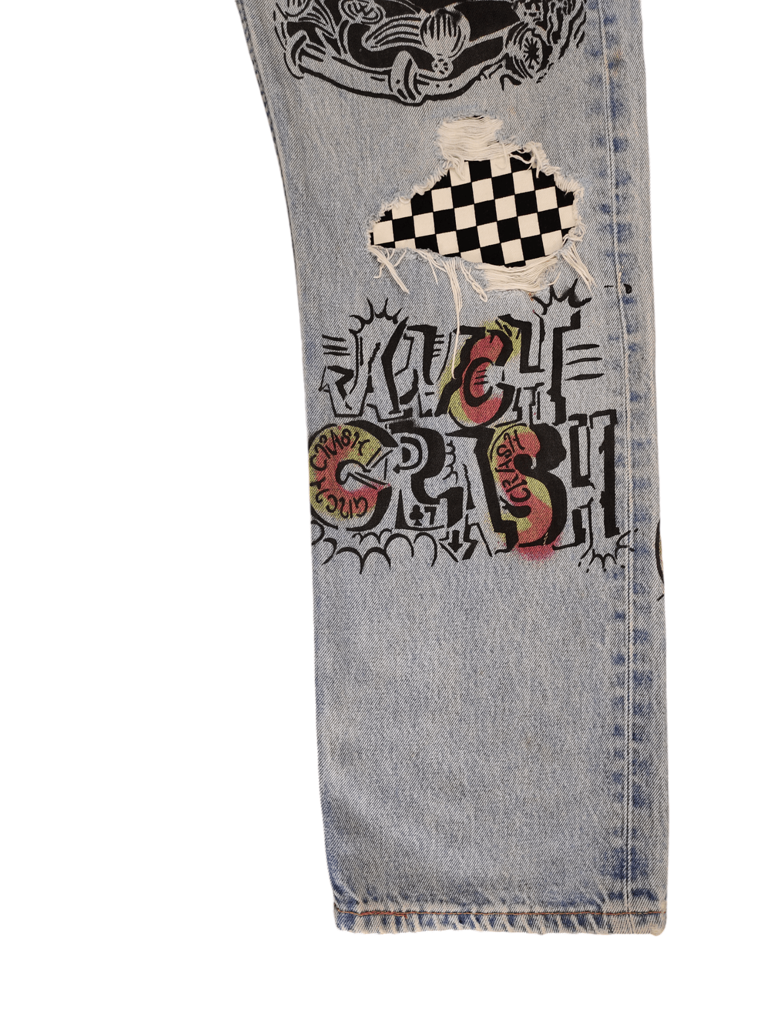 Levi's Vintage Clothing Vintage Levis 501 Mickey Mouse Distress Jeans Custom Size US 35 - 6 Thumbnail