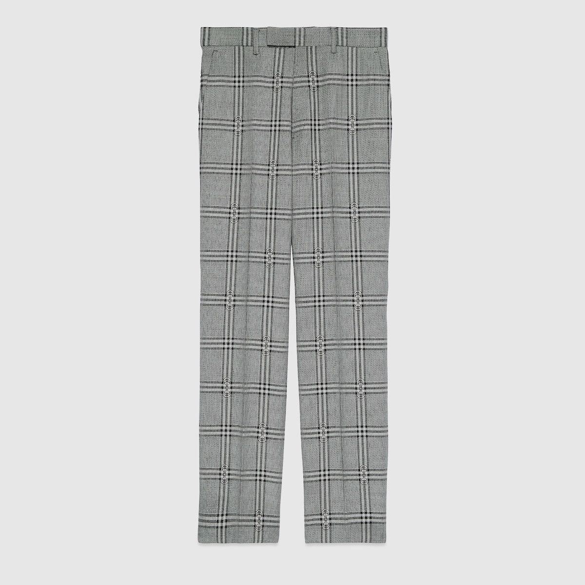 o1mt1gz0325 Horsebit Check Wool Tailored Pant in Multicolor