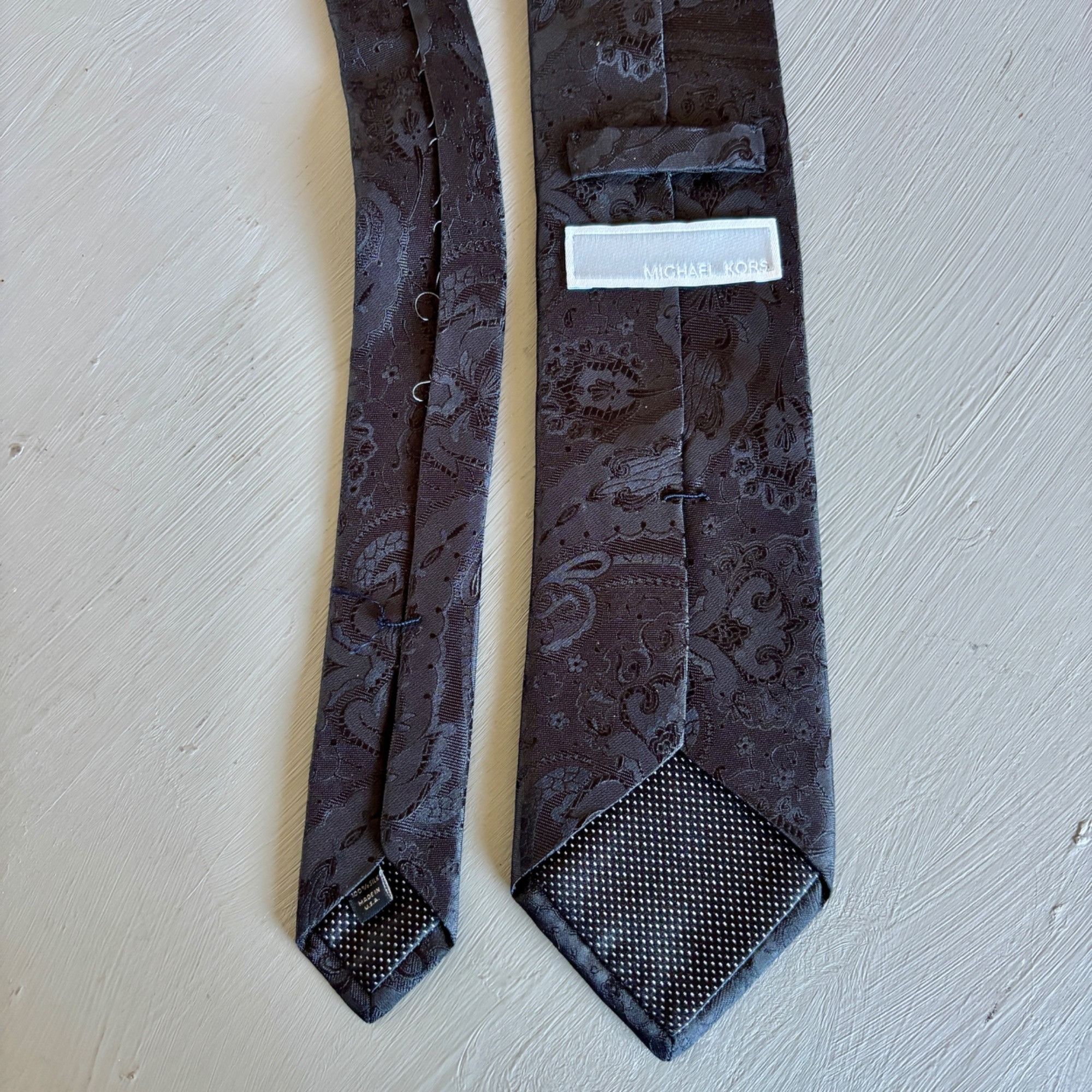 Michael Kors Vintage Michael Kors Tie Black Basketweave Silk Necktie Made Size ONE SIZE - 2 Thumbnail