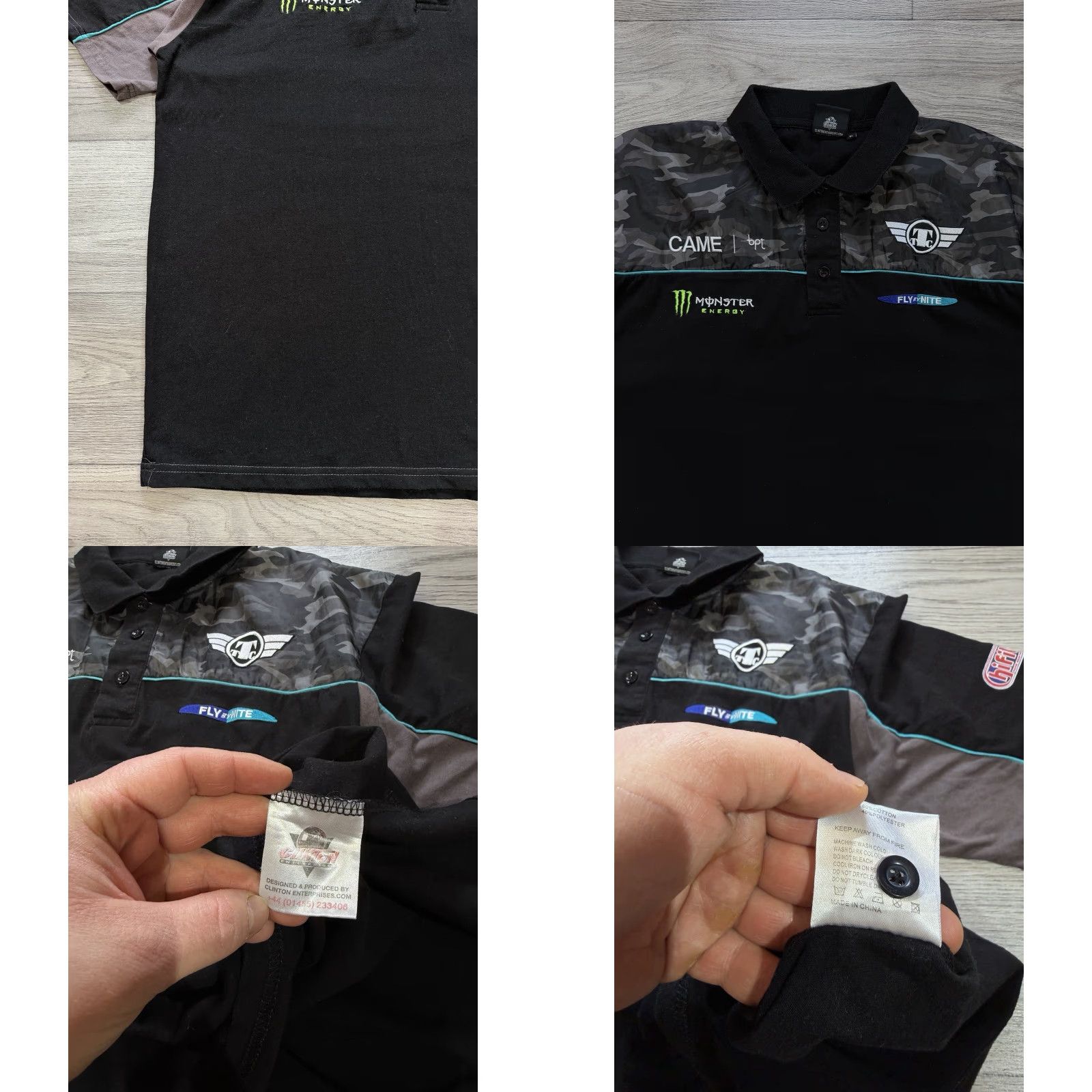 Vintage Team Traction Control Polo Shirt Jersey Black XL Men Size US XL / EU 56 / 4 - 8 Thumbnail