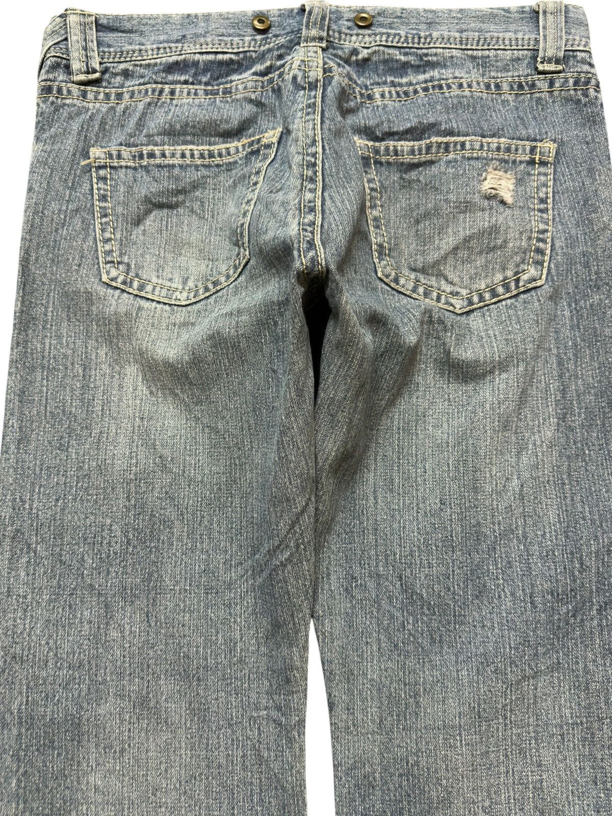 If Six Was Nine Vintage Japanese Brand Faded Ripped Grunbe Distressed Denim Size US 33 - 4 Thumbnail