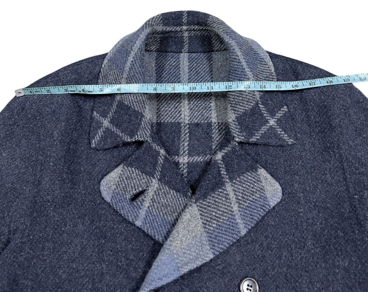 45rpm Vtg🔥45rpmStudio Mohair Indigo/Tartan Revesible Trench Jacket Size US L / EU 52-54 / 3 - 21 Thumbnail