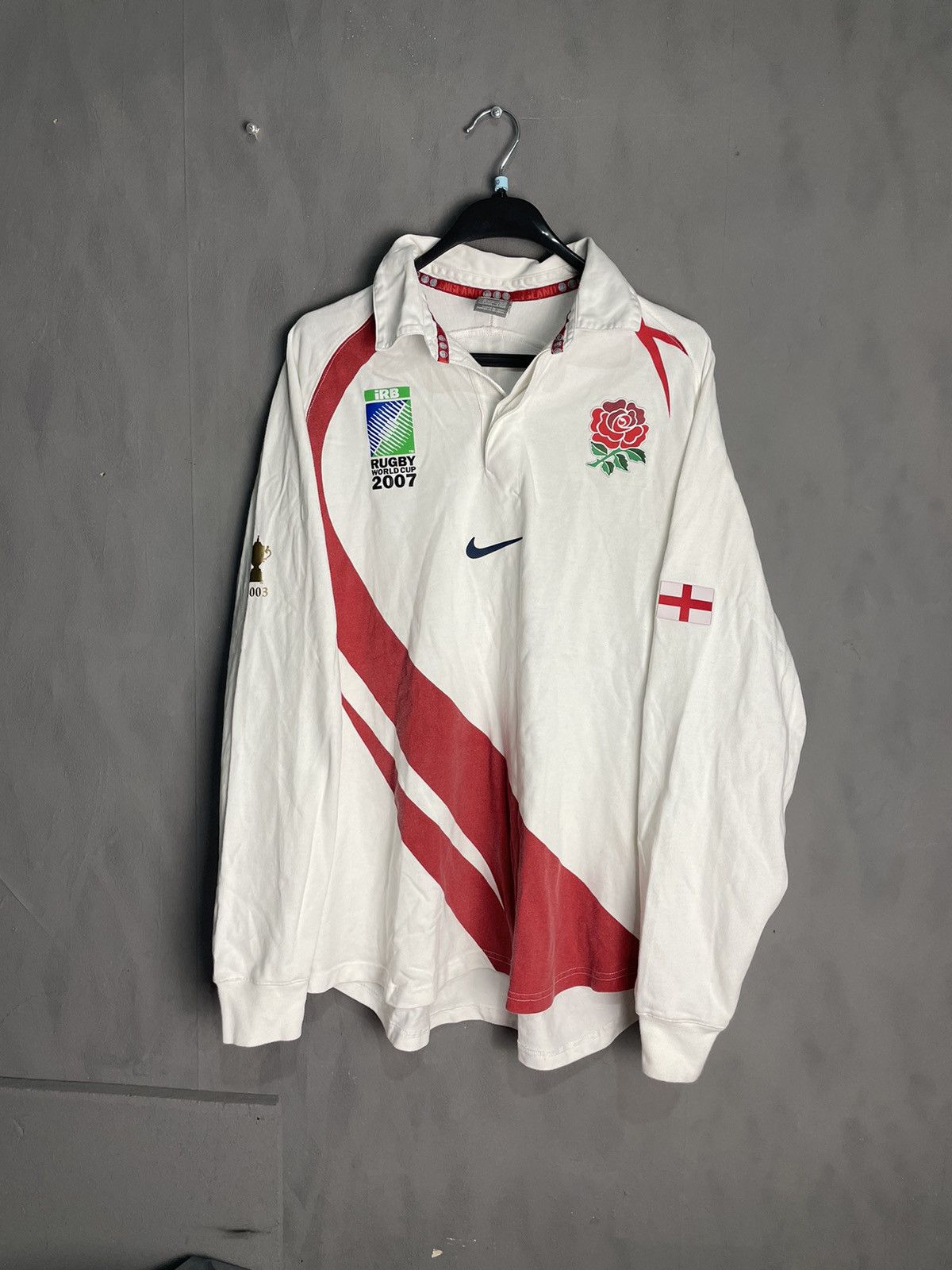 Nike Nike England 2007 World Cup Home Union Rugby Shirt Jersey Size US XL / EU 56 / 4 - 1 Thumbnail