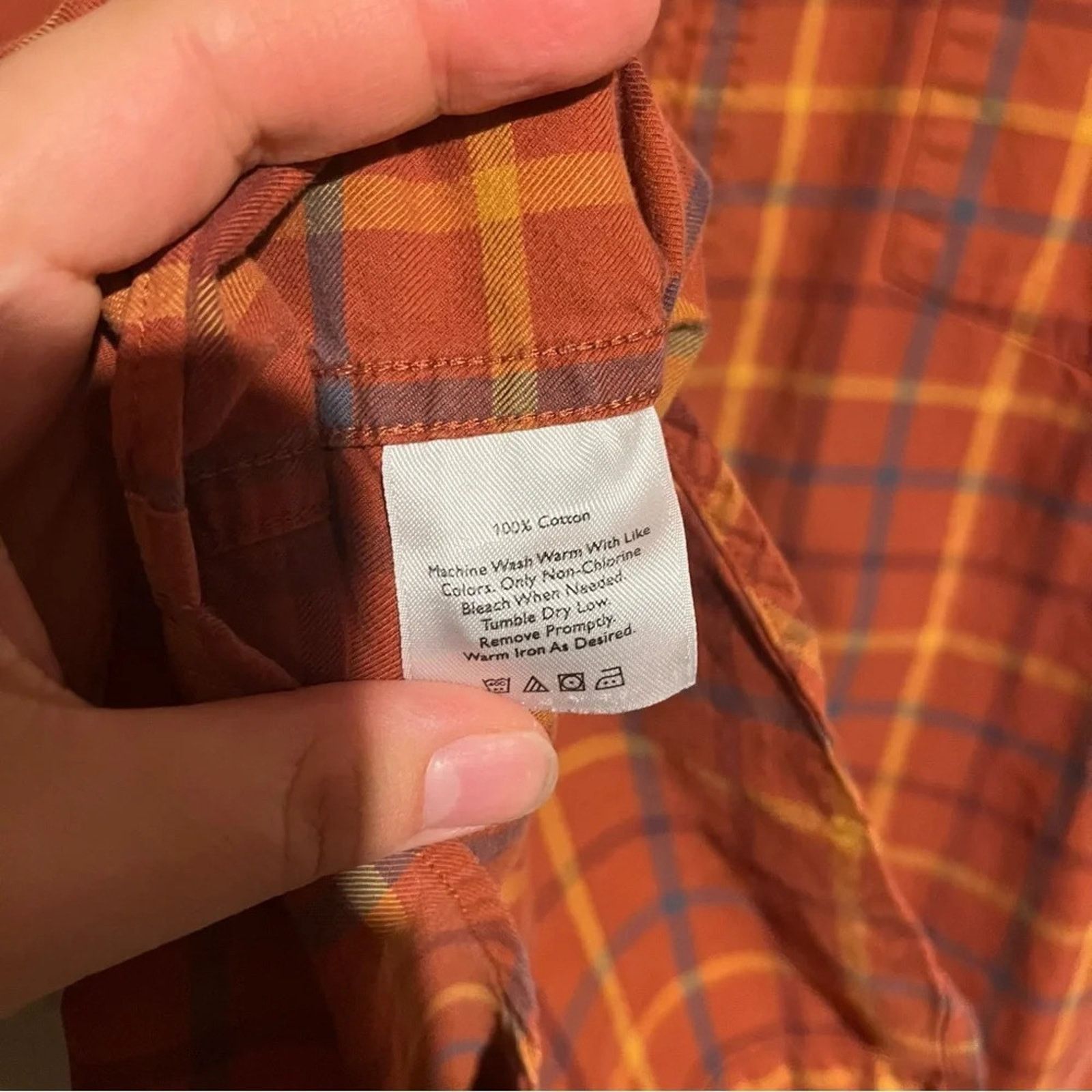Eddie Bauer Eddie Bauer Shirt XL Orange Plaid Long Sleeve Button Up Size US XL / EU 56 / 4 - 6 Thumbnail
