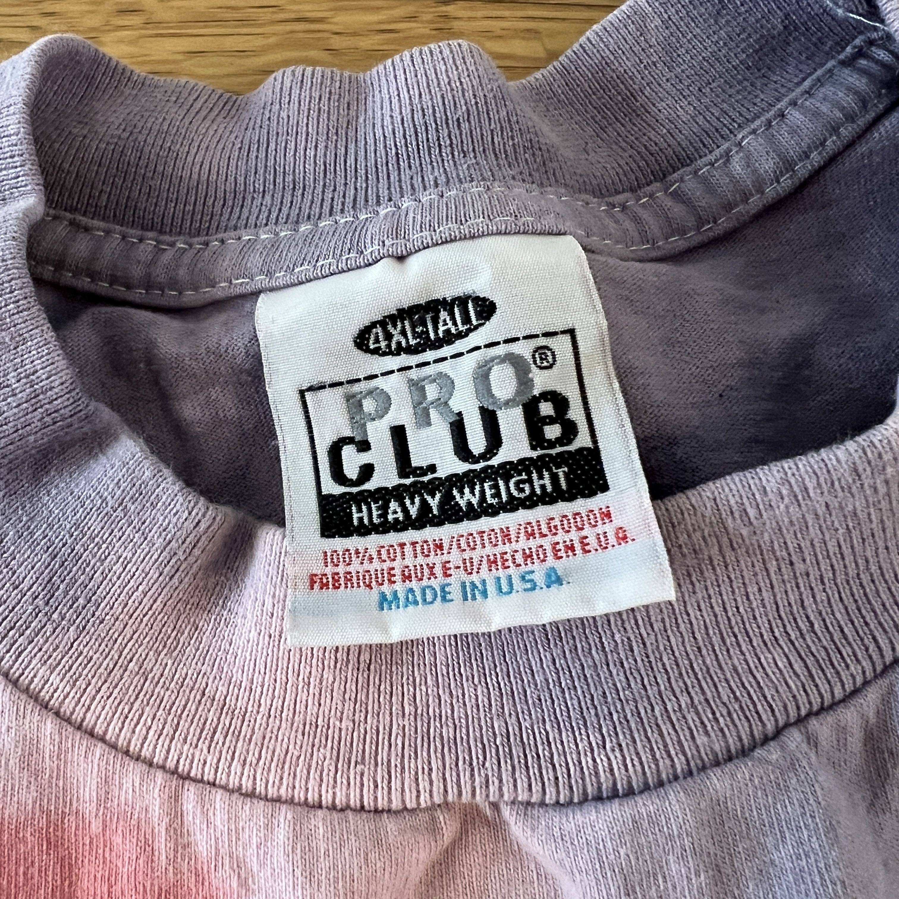 Vintage Pro-Club Pink Tie-Dye USA MADE Heavyweight - Men's 4XL-Tall Size US XXL / EU 58 / 5 - 3 Thumbnail