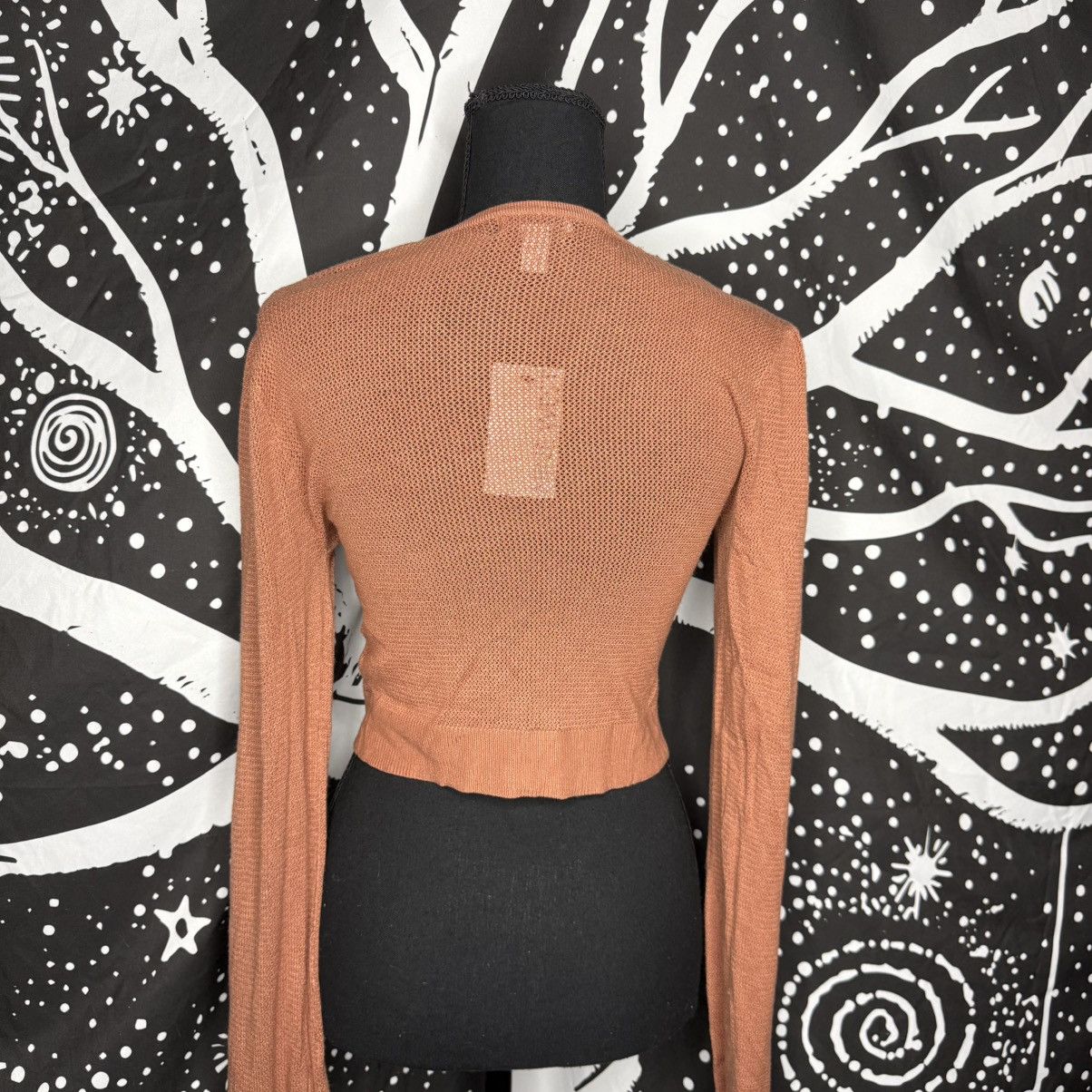 Nine West Nine West Cropped Open-Front Cardigan — Rust Size XS / US 0-2 / IT 36-38 - 3 Thumbnail