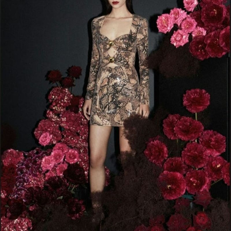 Other Rebecca Vallance Bellis Snakeskin-Print Mini Dress US 6 NEW Size M / US 6-8 / IT 42-44 - 18 Thumbnail