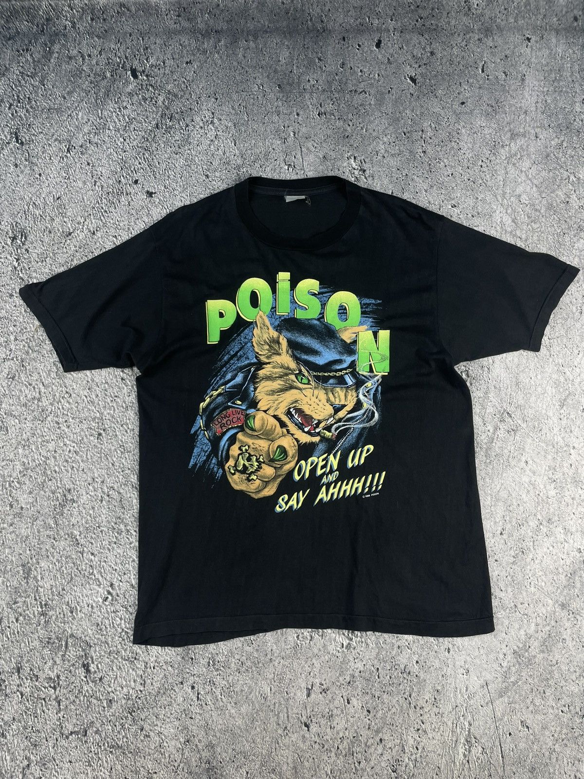 Band Tees × Vintage Vintage 1988 Poison Open Up And Say Ahhh Tour Tee Size US M / EU 48-50 / 2 - 1 Thumbnail