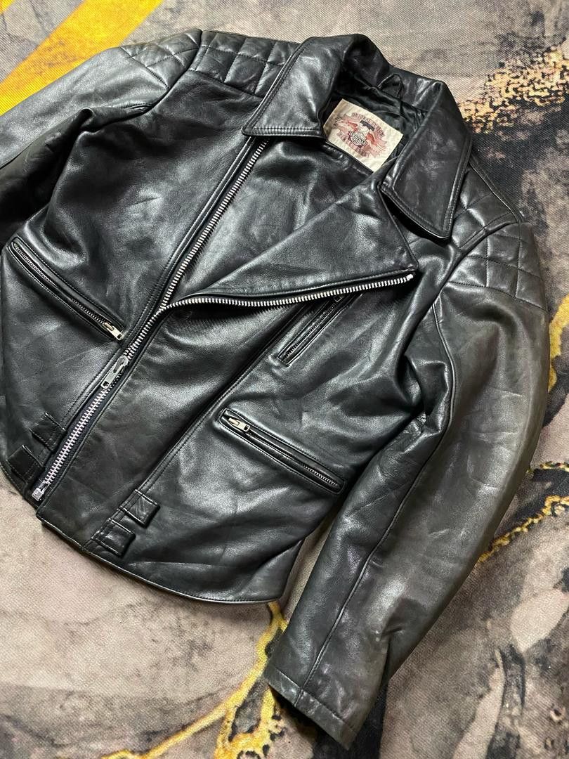 Vintage Vintage👺Double Collar Motor Cycles Leather Jacket Size US M / EU 48-50 / 2 - 4 Thumbnail