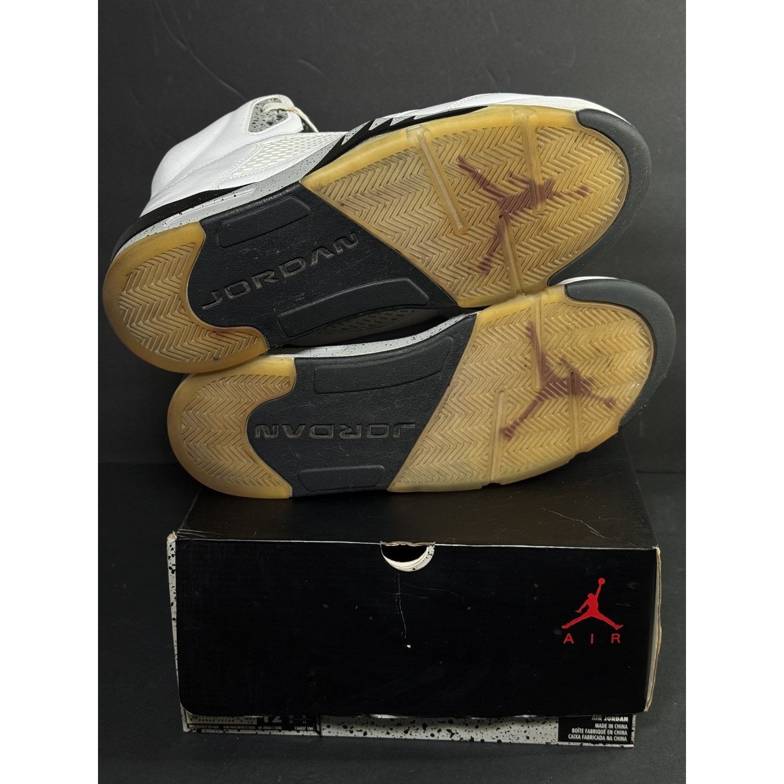 Nike Nike Air Jordan 5 Retro White Cement Mens 12 White Black Size US 12 / EU 45 - 7 Thumbnail