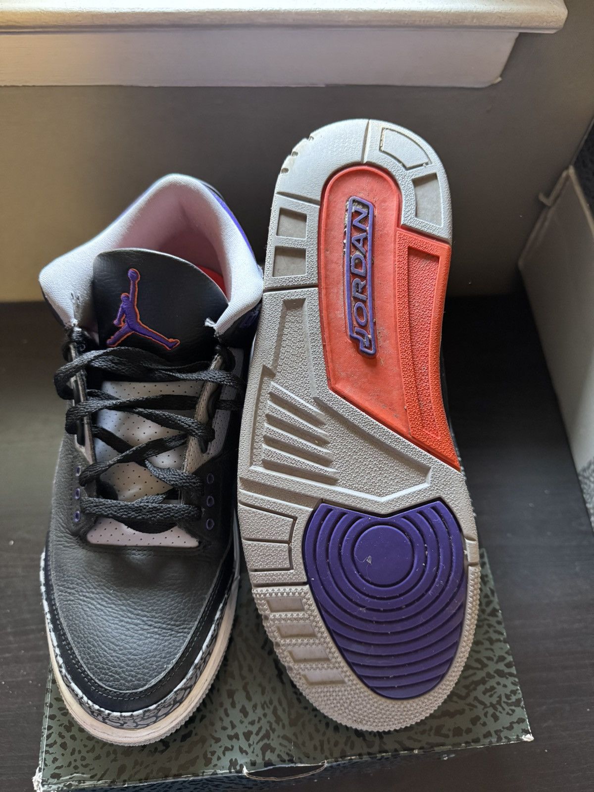Jordan Brand × Nike Jordan 3 Court Purple Size US 11 / EU 44 - 4 Thumbnail
