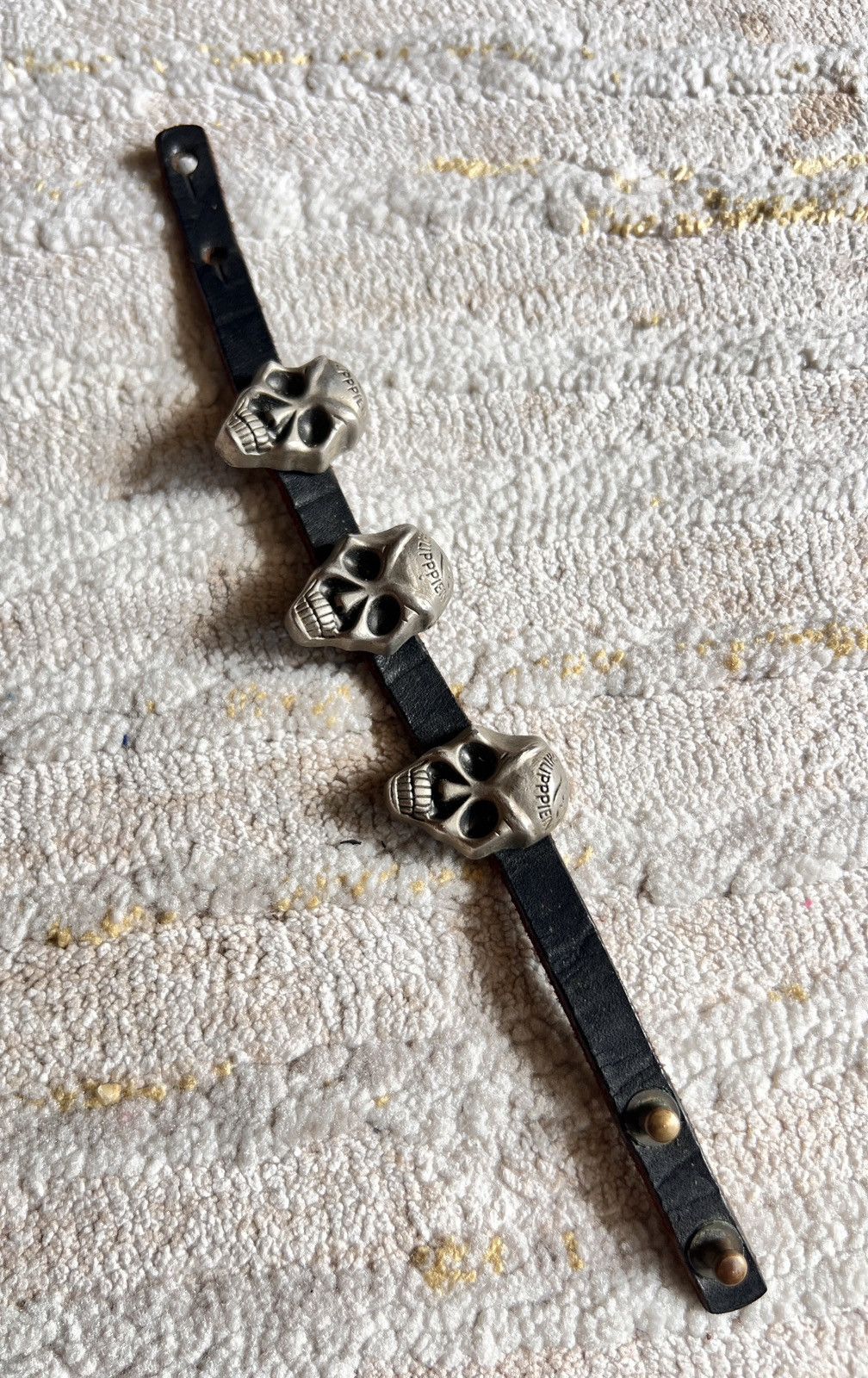 Leather Engraved Skull Leather Philip Plein Bracelet Size ONE SIZE - 4 Thumbnail