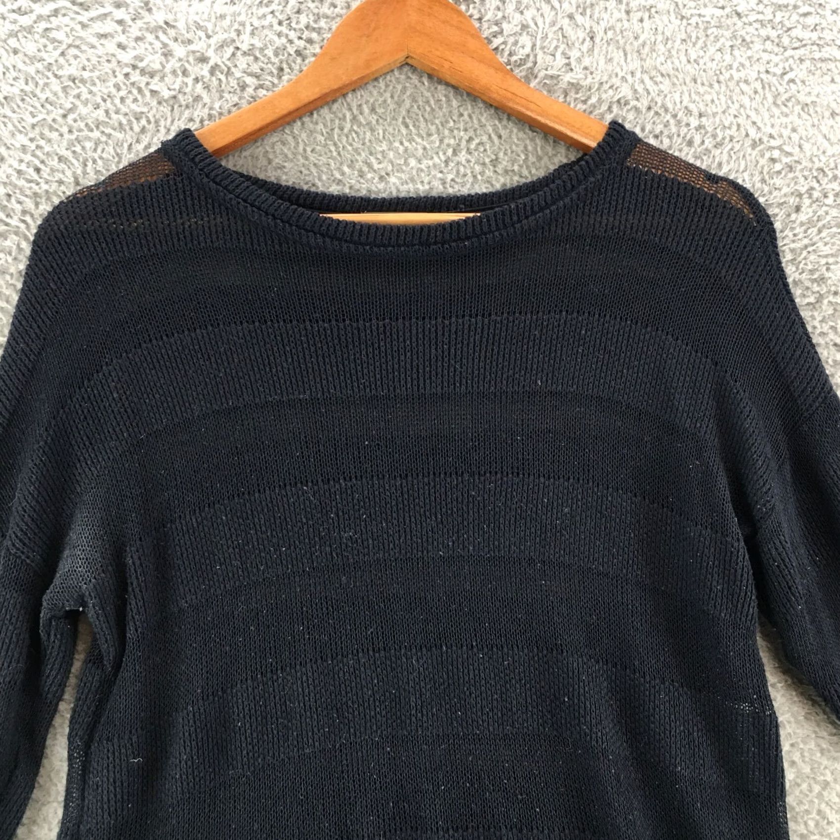 Eddie Bauer Eddie Bauer Sweater Tee Top Womens Small Black Knit 3/4 Sleeve Casual Knit Pullover Modern Open-Knit Regular Fit Adult Womens Size S / US 4 / IT 40 - 2 Thumbnail