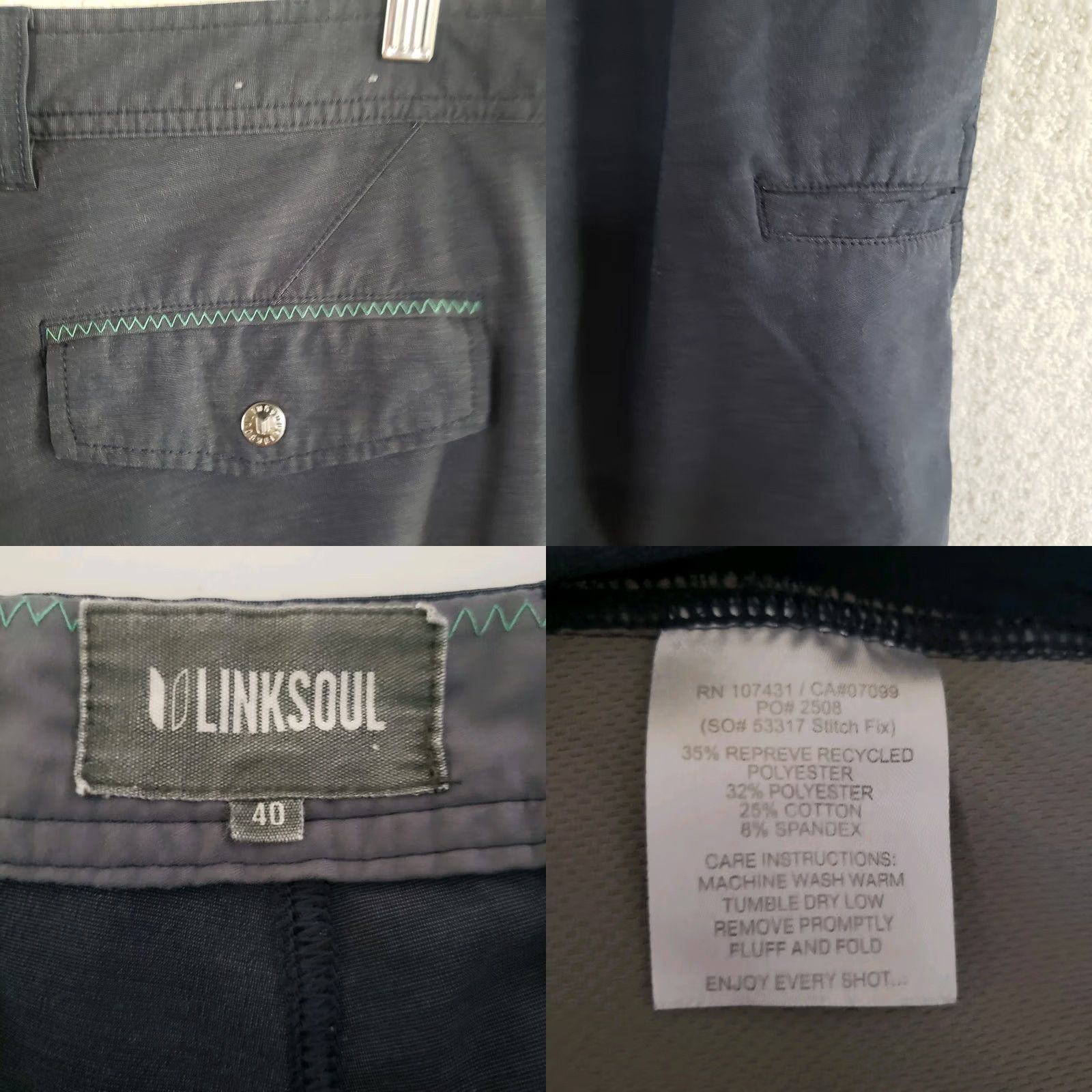 Vintage Linksoul Boardwalker Stretch Golf Performance Casual Shorts Mens Black 40x10 Size US 40 / EU 56 - 9 Thumbnail
