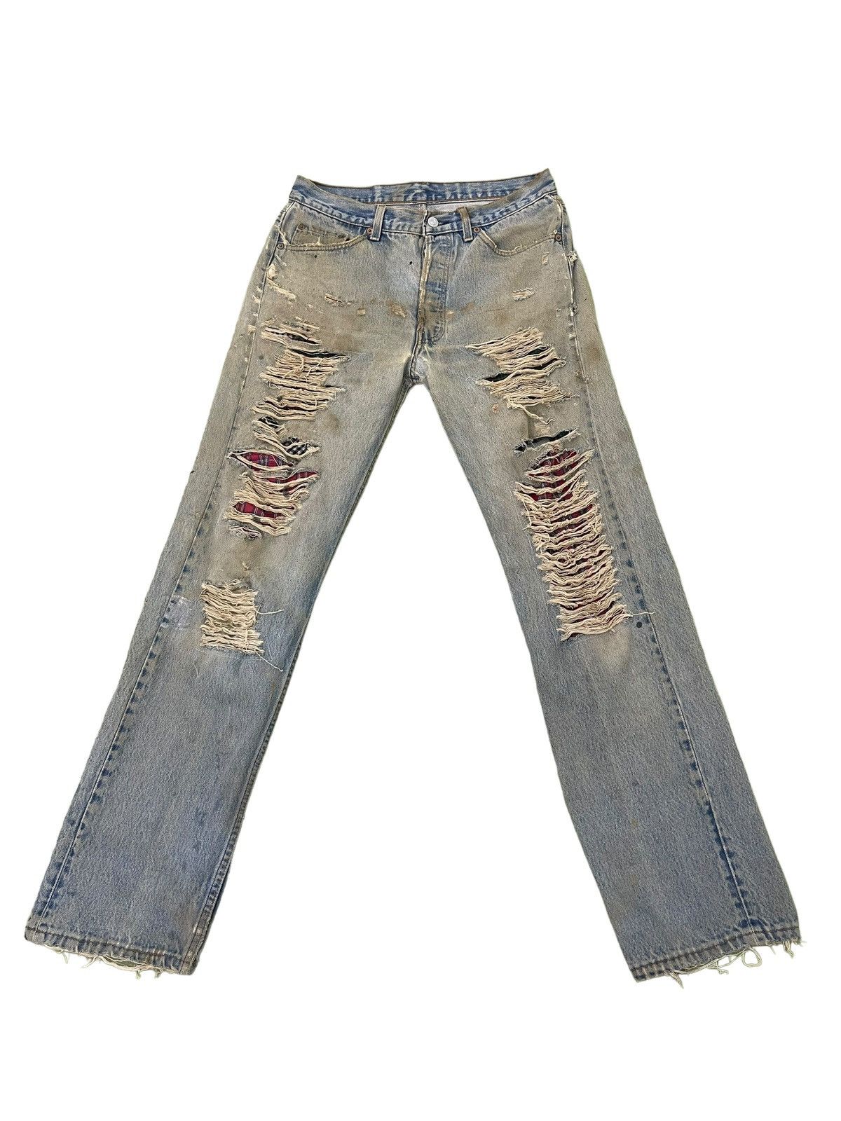 Levi's Vintage Clothing Vtg 1994 Levi’s 501 USA Faded Distress Straight 8🟦8 Size US 31 - 1 Thumbnail